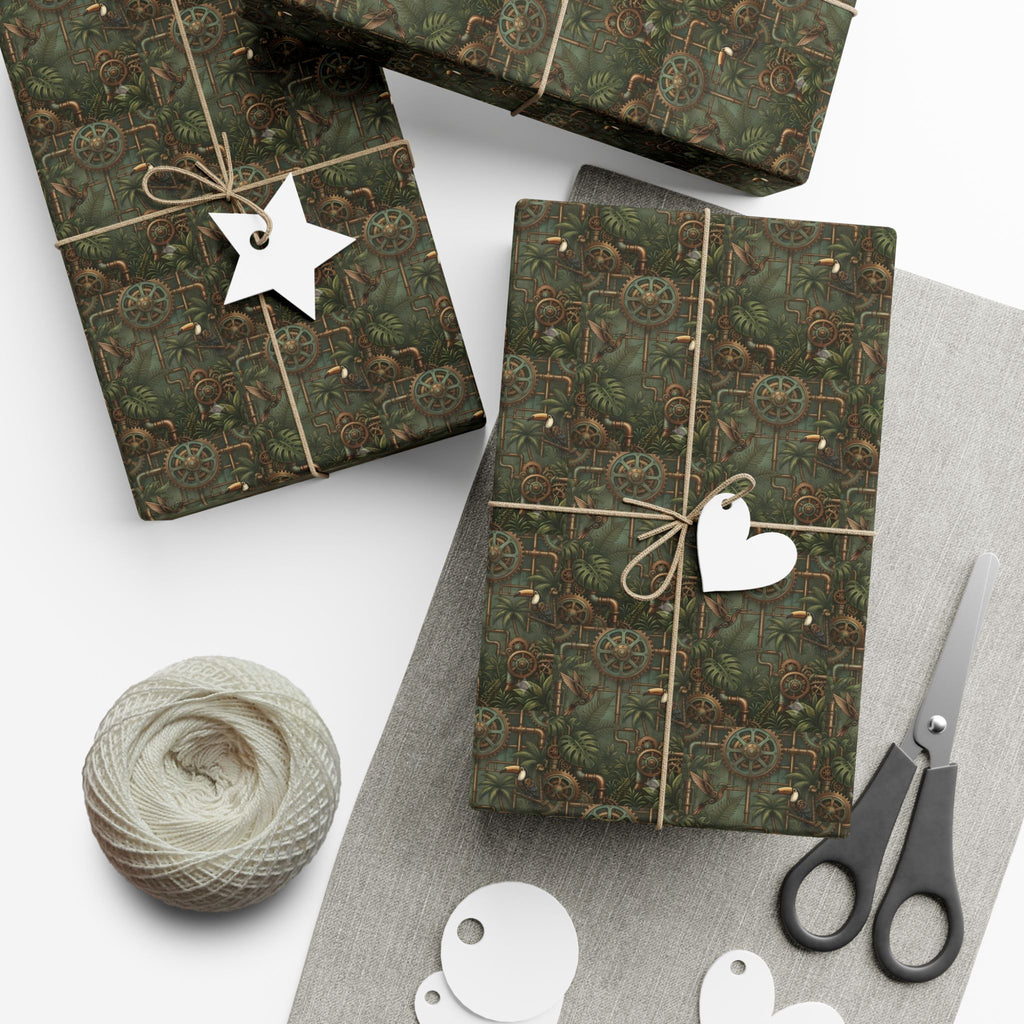 Vintage Floral Pattern Gift Wrap | Green Botanical Wrapping Paper