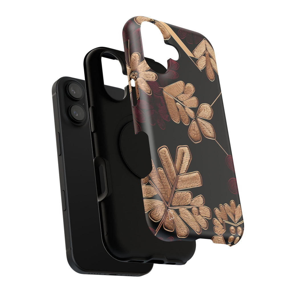 Gold Leaf Floral Phone Case | Impact-Resistant Case