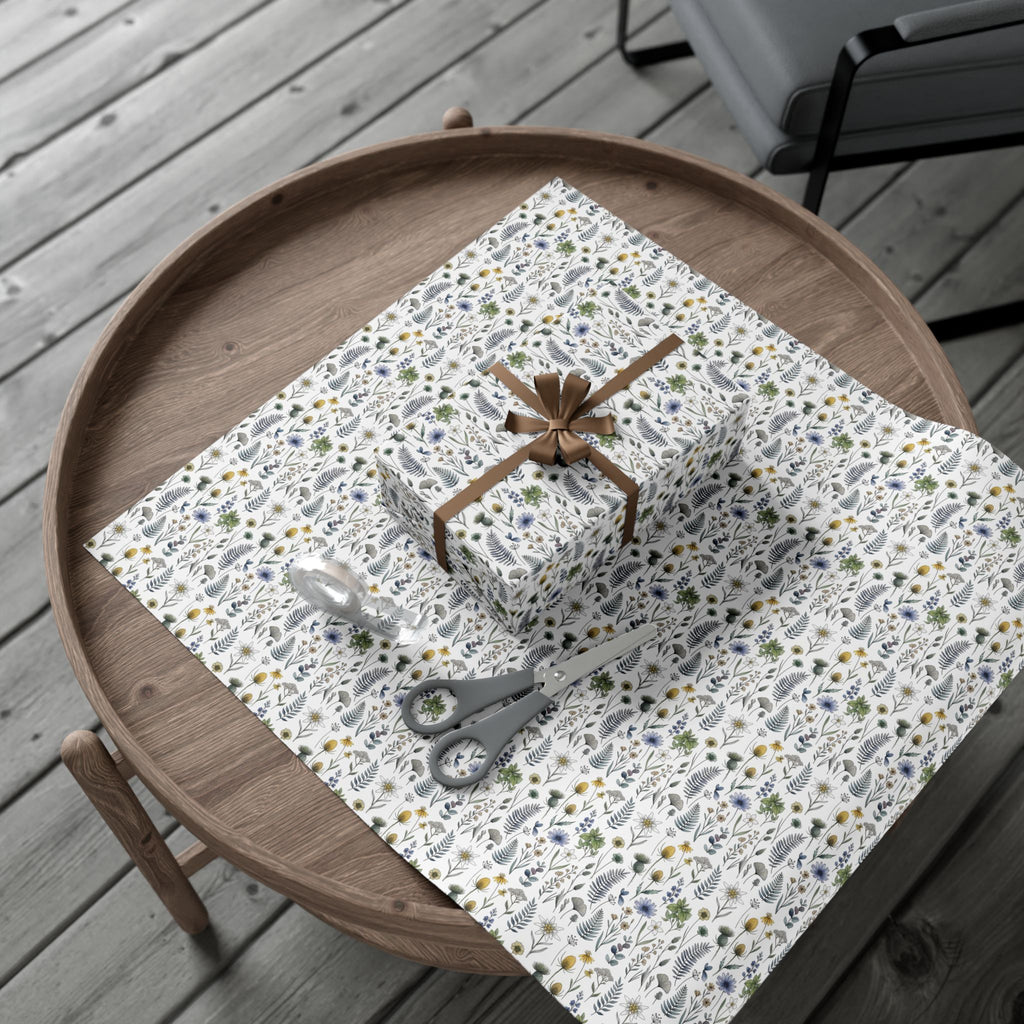 Watercolor Wildflowers Gift Wrap Paper | Floral Wrapping Paper Roll
