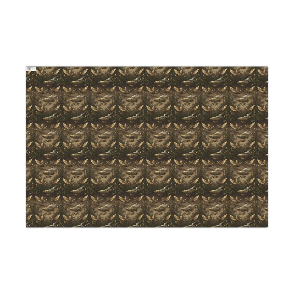 Steam Punk Pattern Gift Wrap Paper | Fall Foliage Wrapping Paper