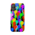 Colorful Drip Spray Paint Dots Slim Phone Case | Neon Graffiti Pattern