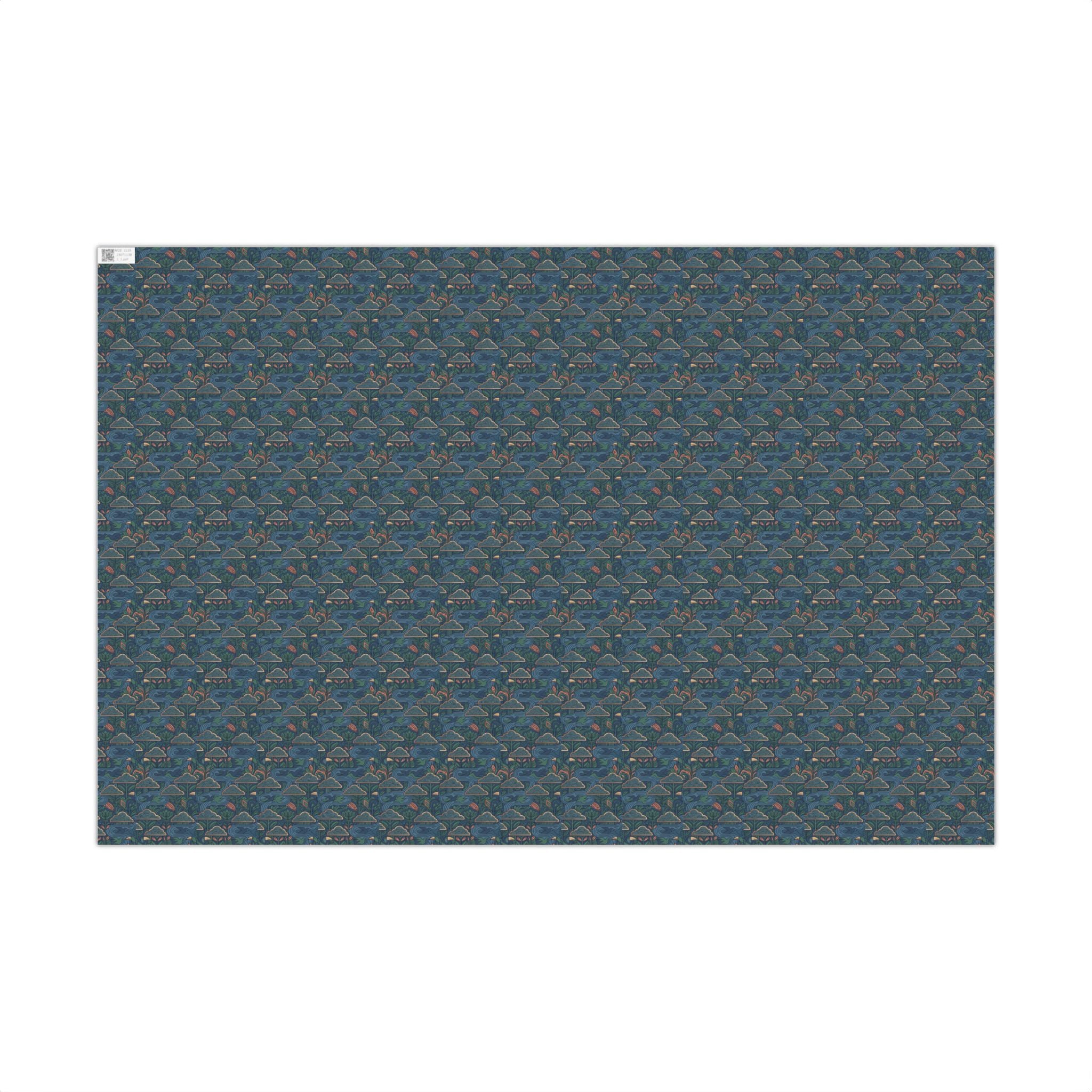 Blue Geometric Hills gift wrap paper | Repeating pattern, Landscape motif