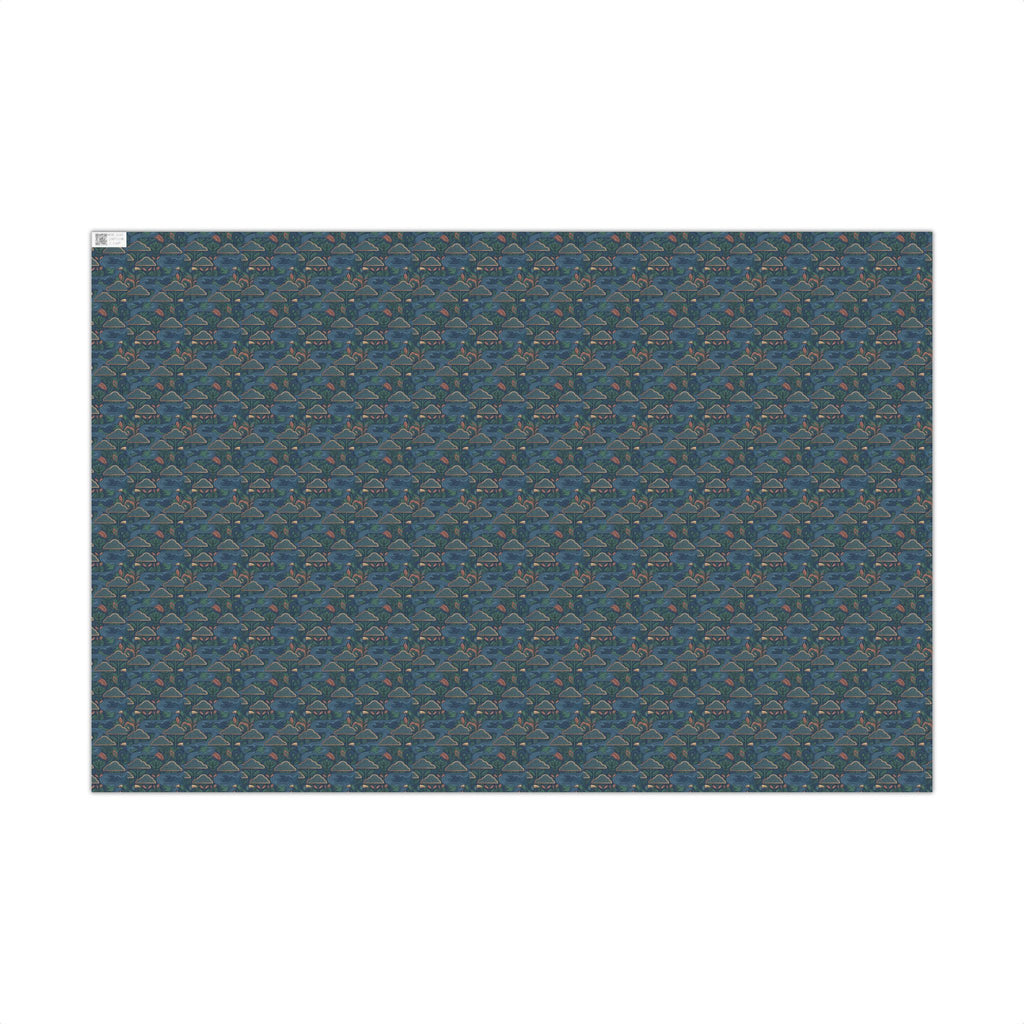 Blue Geometric Hills gift wrap paper | Repeating pattern, Landscape motif