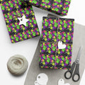 Neon Floral Pattern Gift Wrap Paper | Bright Botanical Wrapping Roll