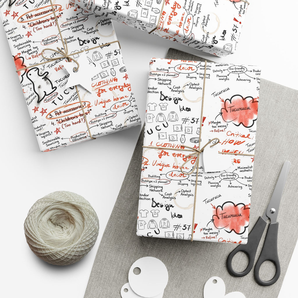 Handwritten Tucurucu Notes Pattern Gift Wrap Paper