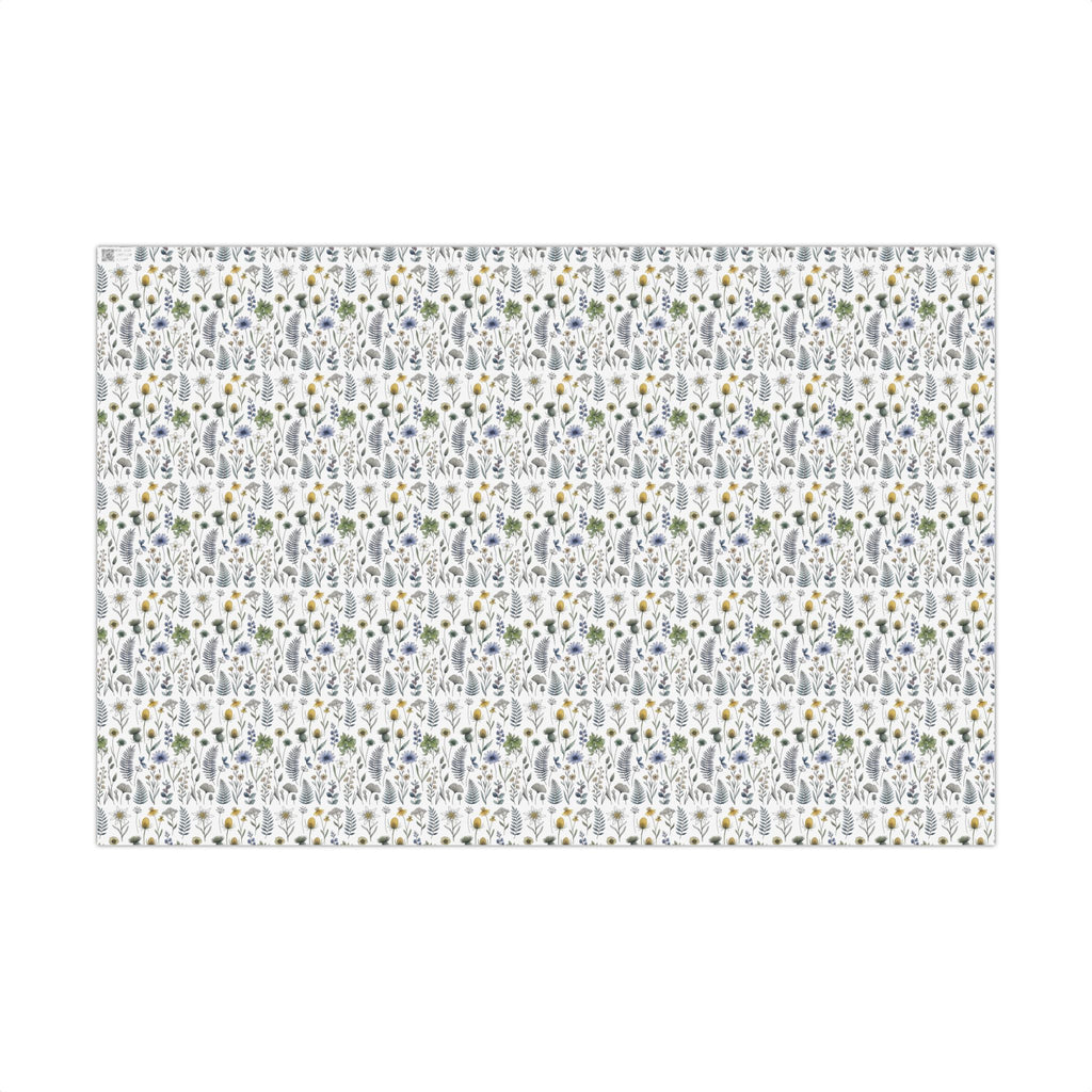 Watercolor Wildflowers Gift Wrap Paper | Floral Wrapping Paper Roll