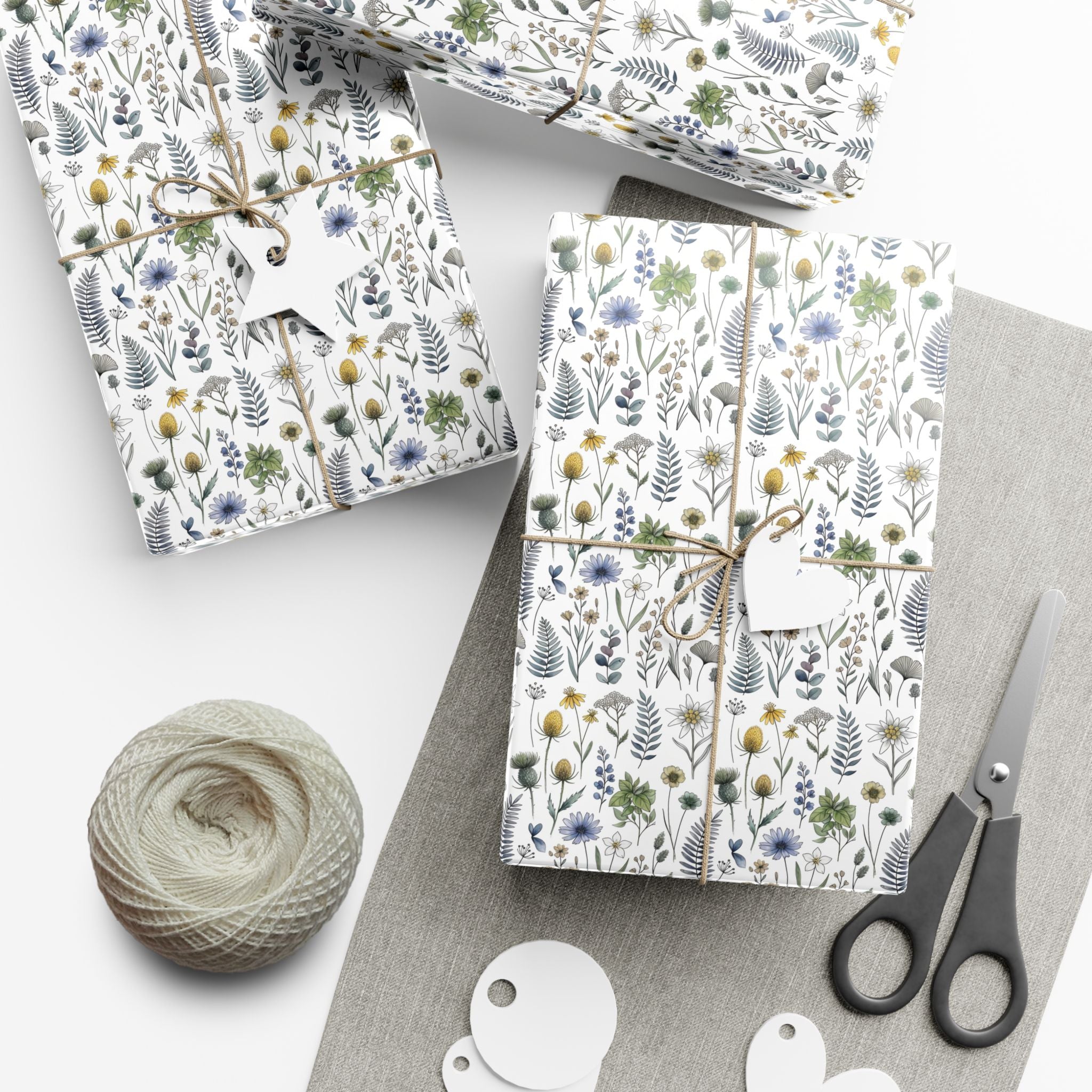 Watercolor Wildflowers Gift Wrap Paper | Floral Wrapping Paper Roll