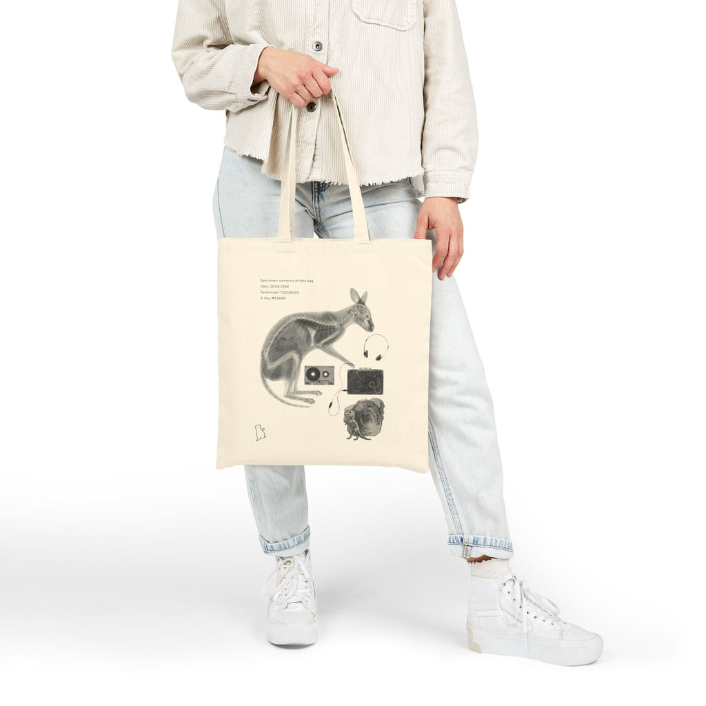 Canvas Tote Bag — Vintage Kangaroo X-Ray Illustration Shopper