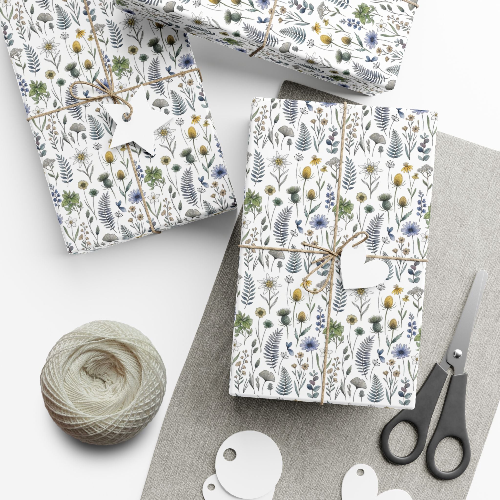 Watercolor Wildflowers Gift Wrap Paper | Floral Wrapping Paper Roll