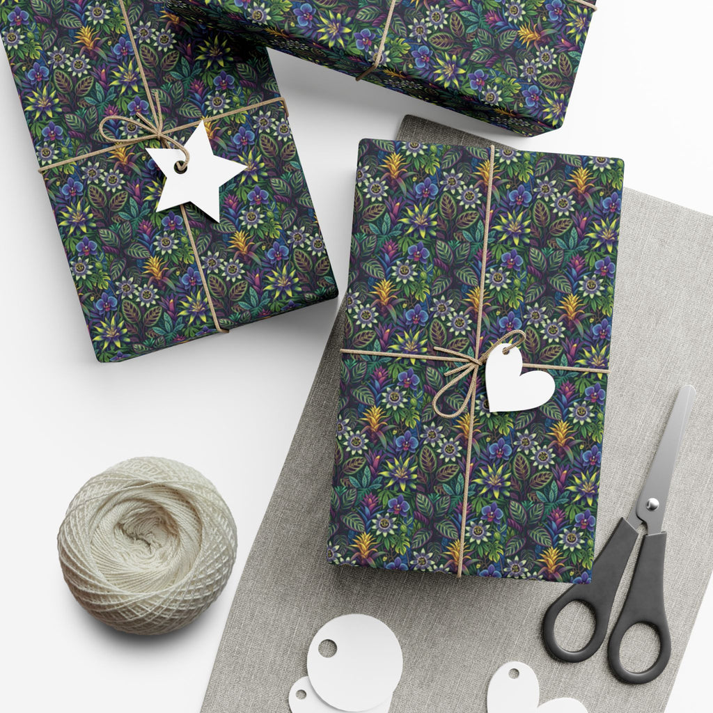 Dark Floral Pattern Gift Wrap Paper | Floral Wrapping Paper Roll