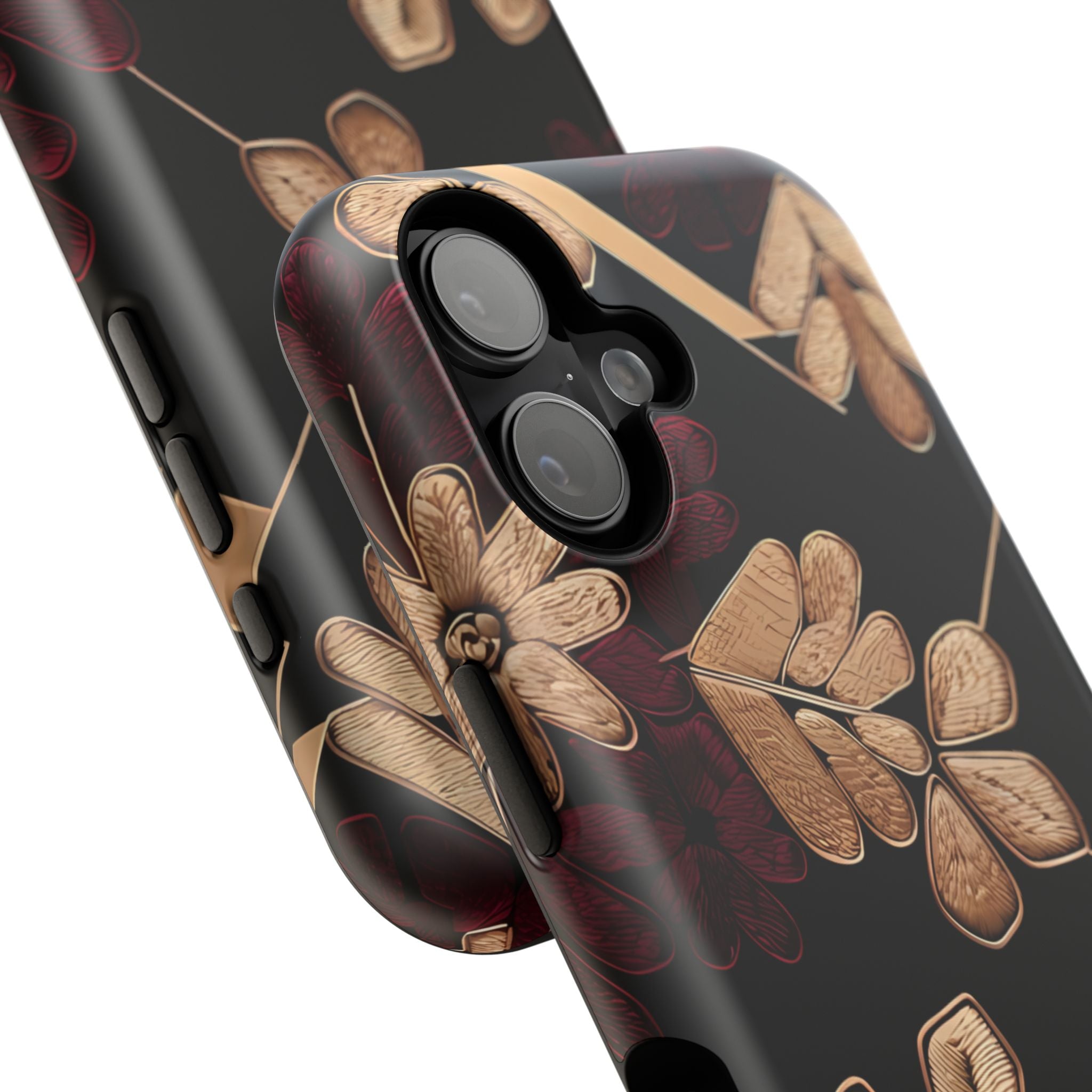 Gold Leaf Floral Phone Case | Impact-Resistant Case
