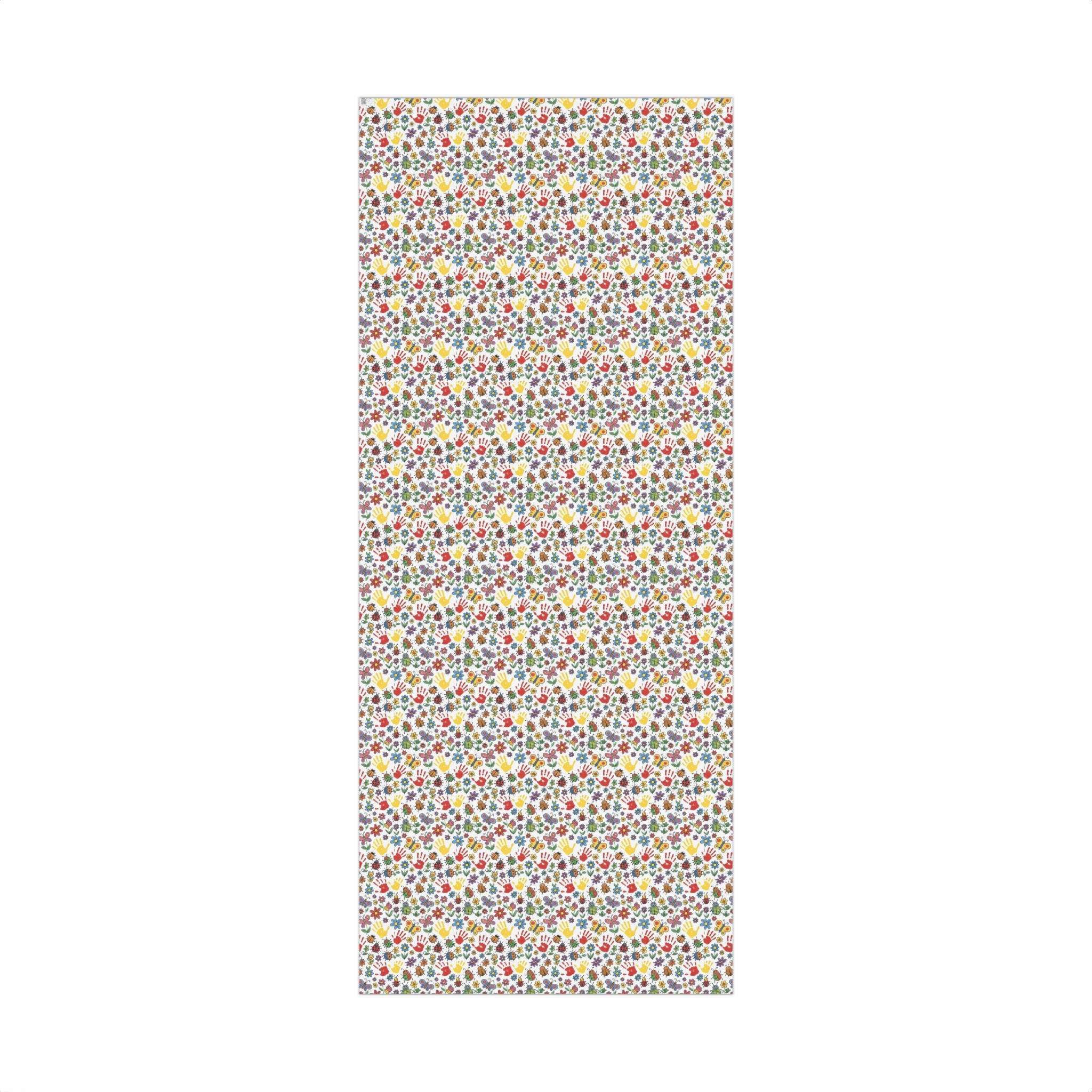 Kids Handprint Flowers Pattern Gift Wrap Paper | Floral Children's Wrapping