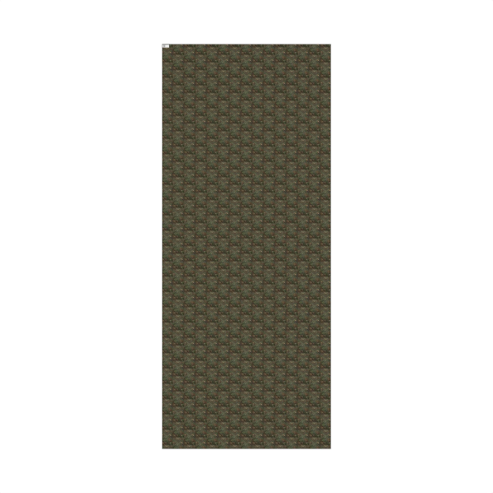 Vintage Floral Pattern Gift Wrap | Green Botanical Wrapping Paper