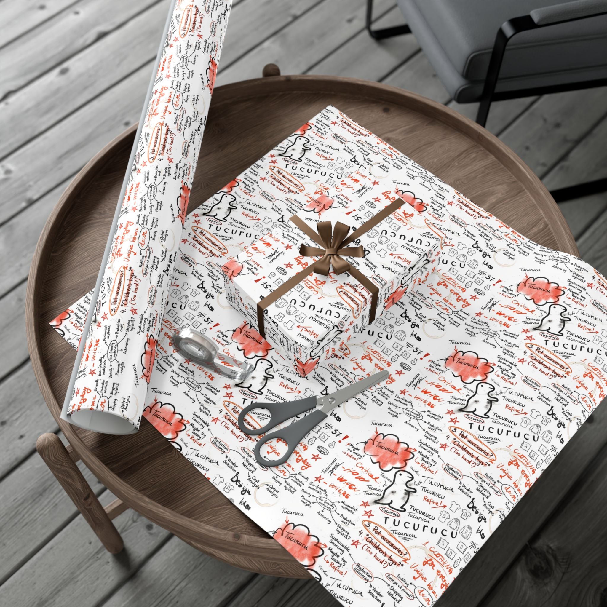 Handwritten Tucurucu Notes Pattern Gift Wrap Paper