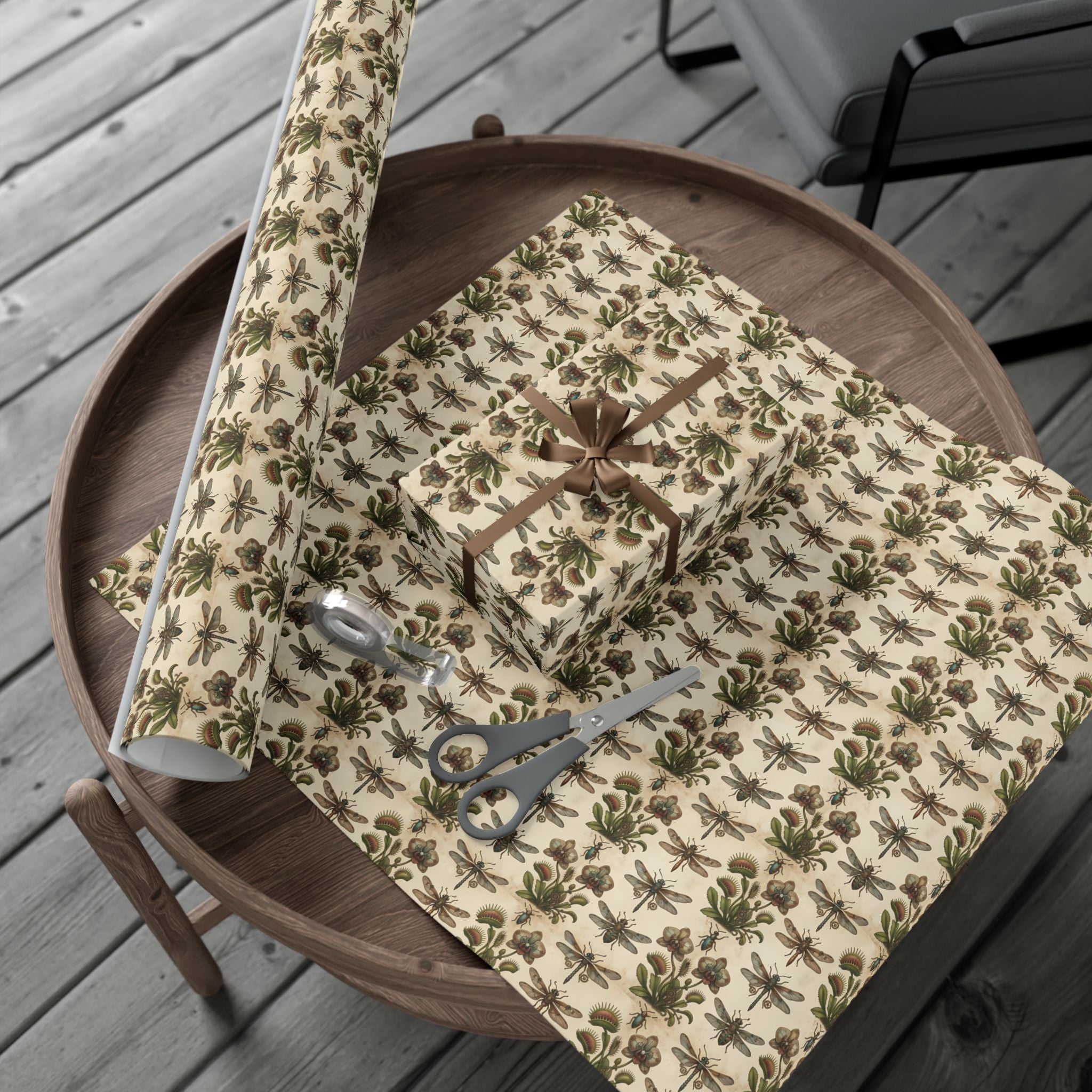 Muted Floral Pattern Gift Wrap Papers | Botanical Wrapping Paper Roll
