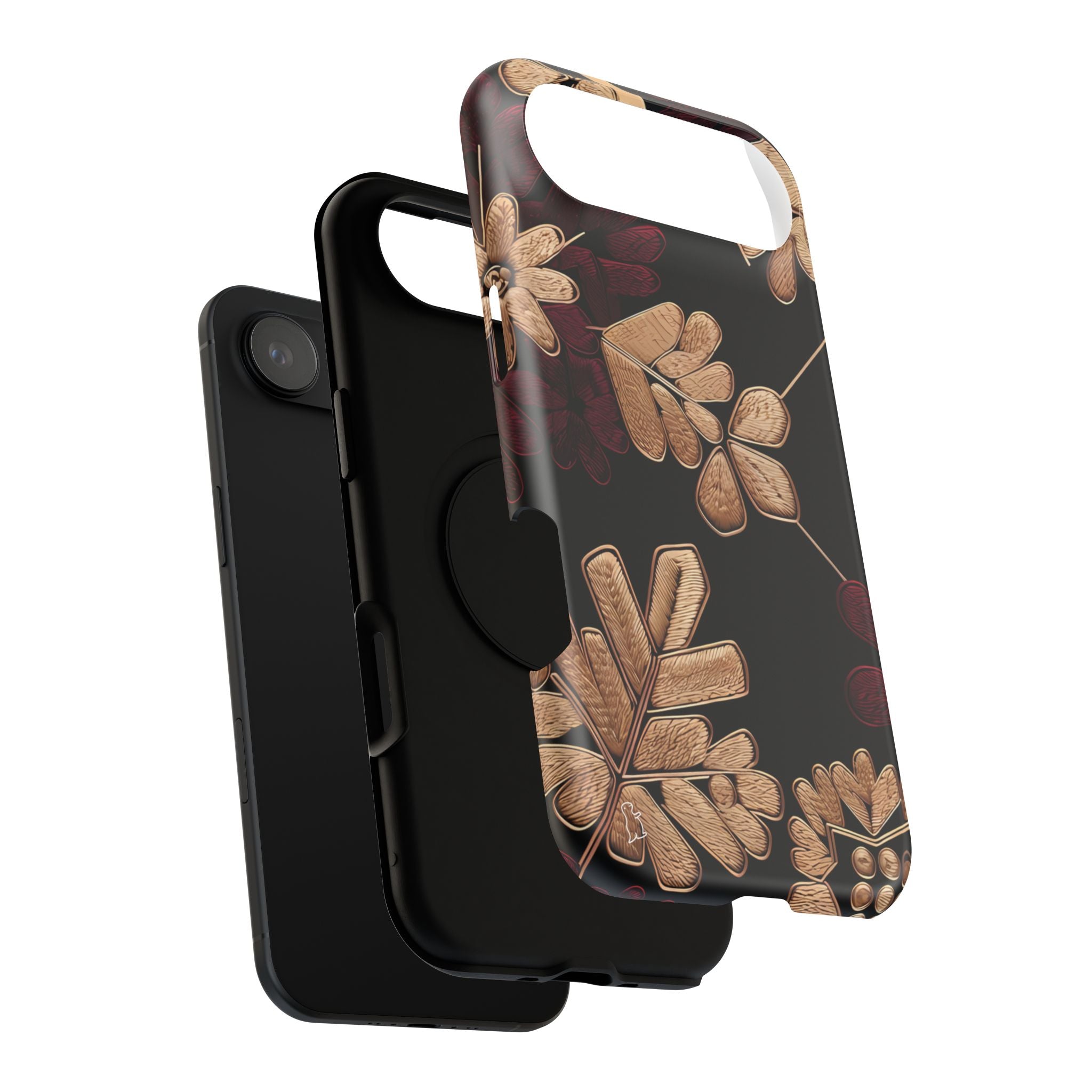 Gold Leaf Floral Phone Case | Impact-Resistant Case