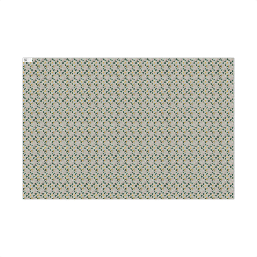 Abstract Leaf Pattern Gift Wrap, Botanical Wrapping Paper Roll | Neutral Green Beige