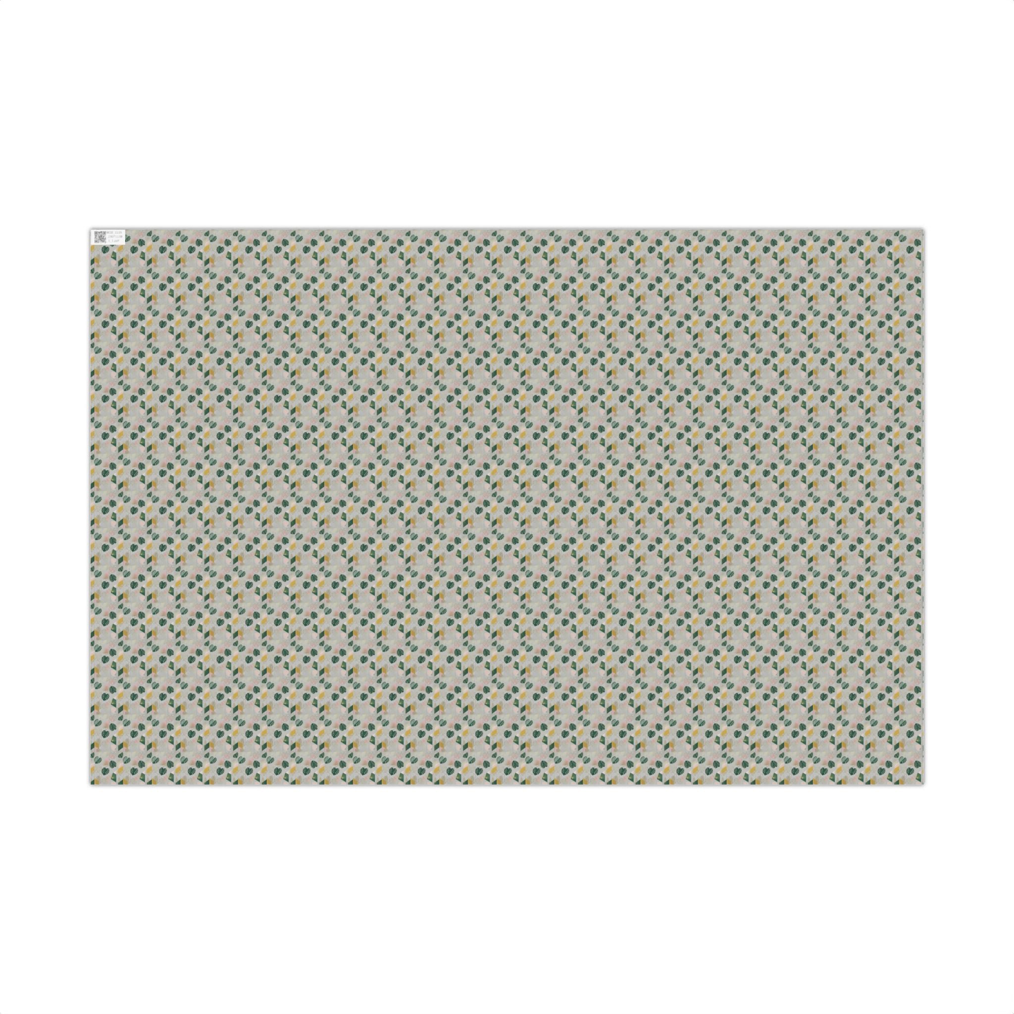 Abstract Leaf Pattern Gift Wrap, Botanical Wrapping Paper Roll | Neutral Green Beige