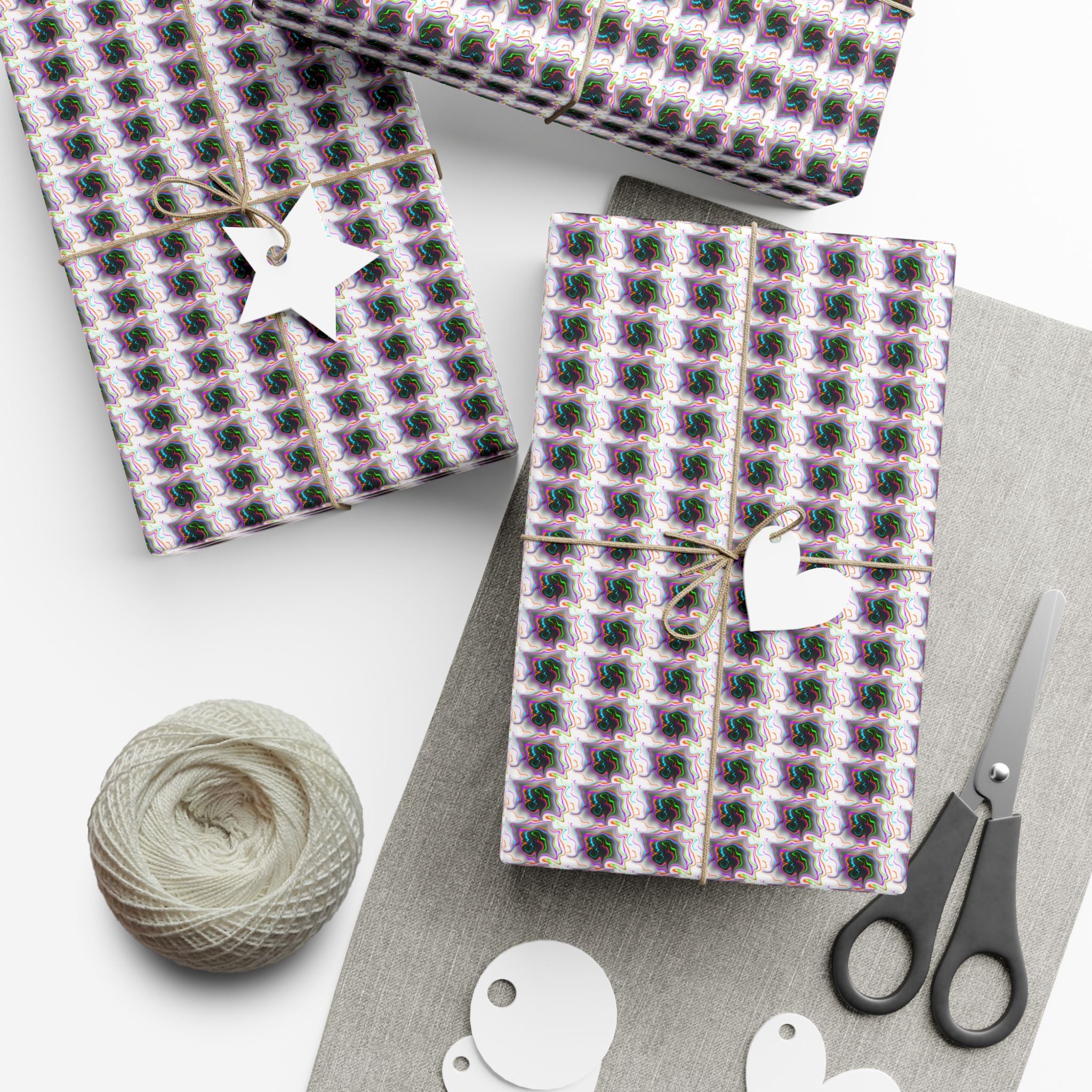 Purple Geometric Grid Gift Wrap Paper | Wrapping Paper Roll