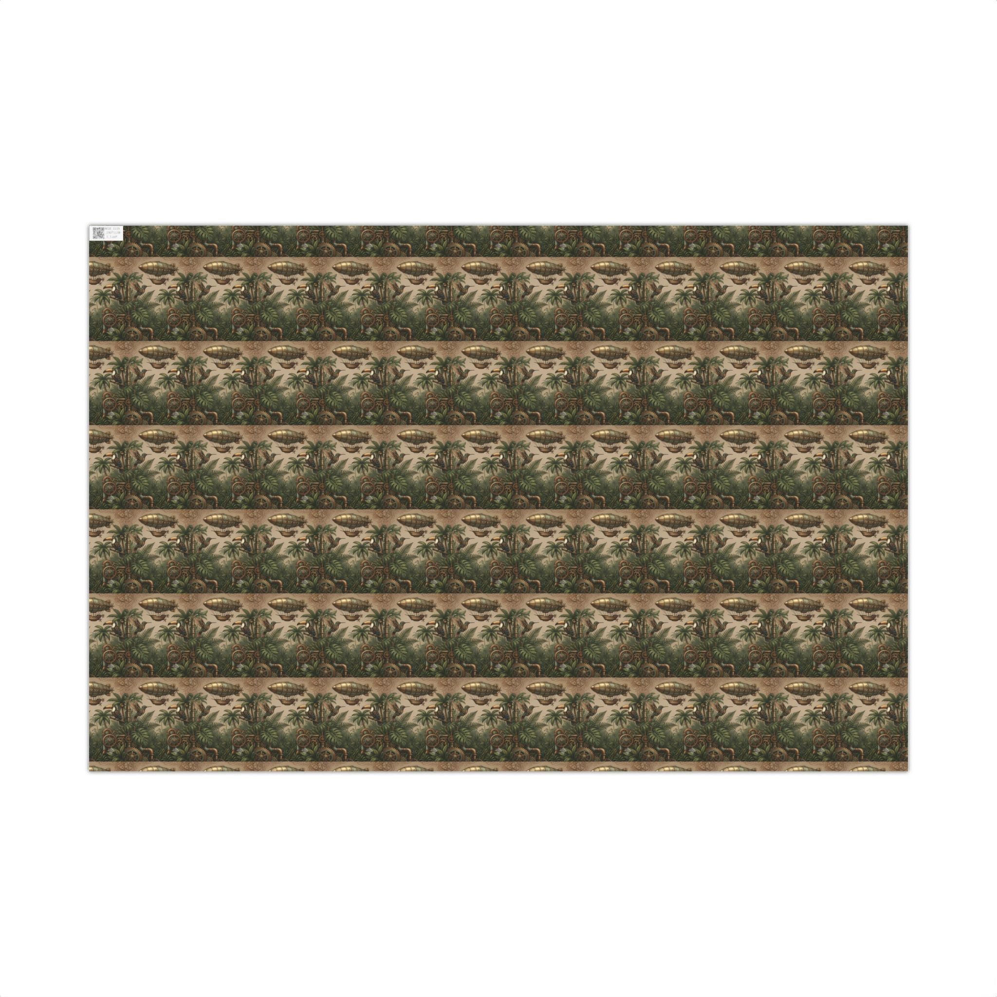 Vintage Jungle Pattern Gift Wrap Paper | Botanical Palm Wrapping Paper Roll