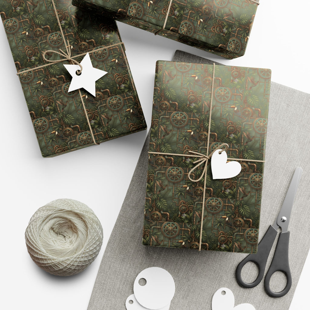 Vintage Floral Pattern Gift Wrap | Green Botanical Wrapping Paper