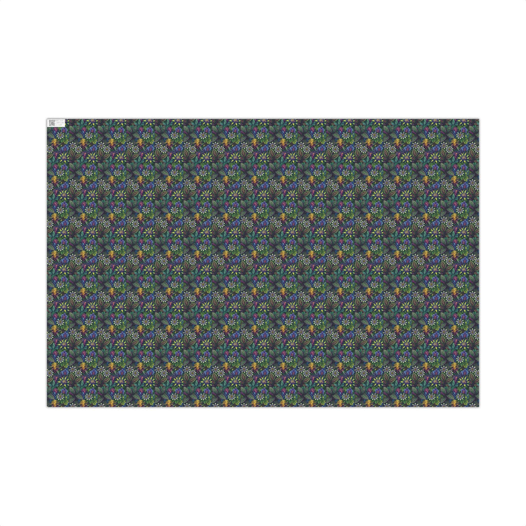 Dark Floral Pattern Gift Wrap Paper | Floral Wrapping Paper Roll
