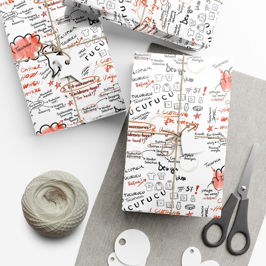 Handwritten Tucurucu Notes Pattern Gift Wrap Paper