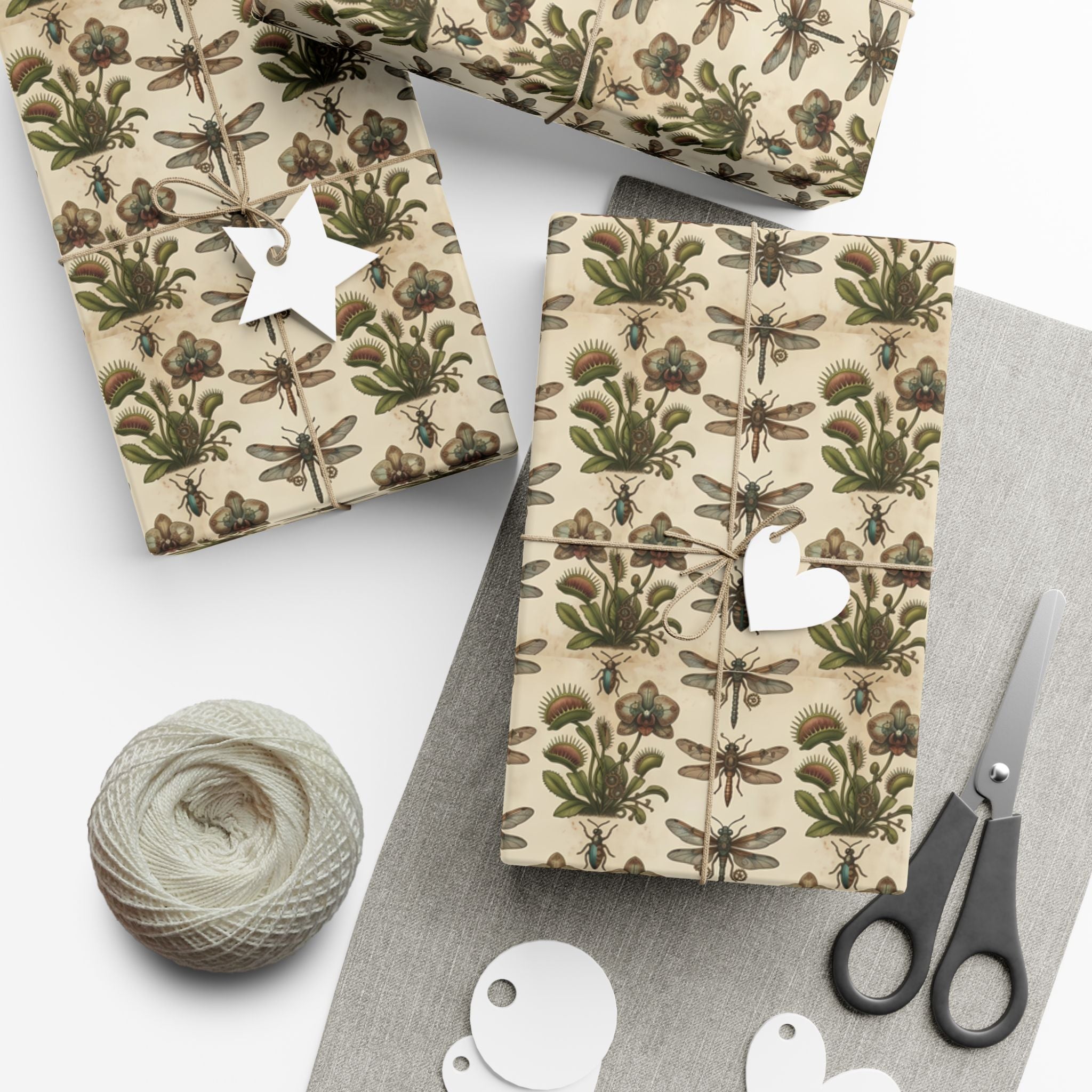Muted Floral Pattern Gift Wrap Papers | Botanical Wrapping Paper Roll