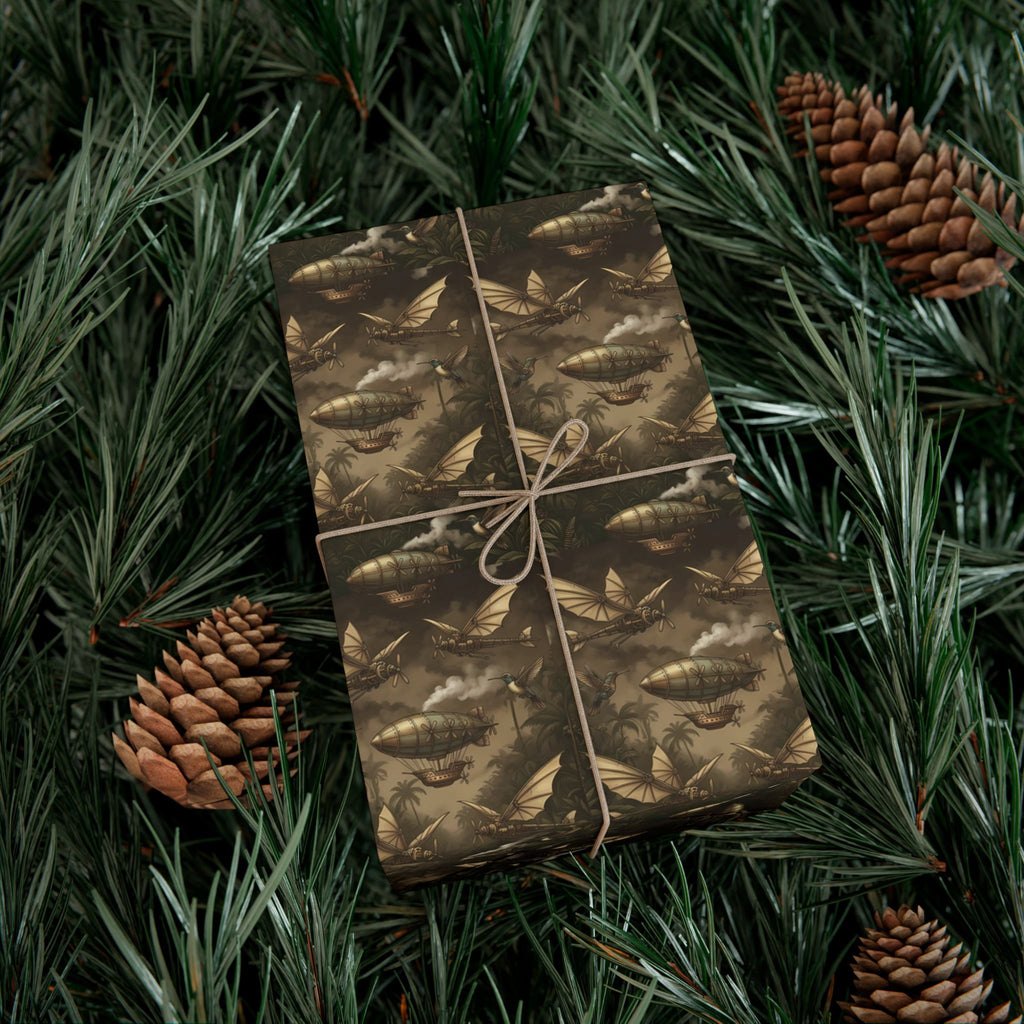 Steam Punk Pattern Gift Wrap Paper | Fall Foliage Wrapping Paper
