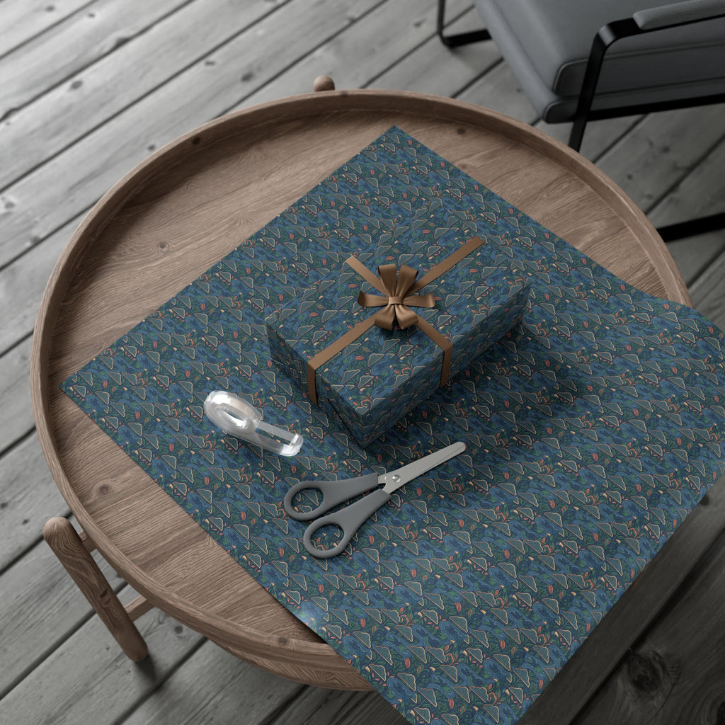 Blue Geometric Hills gift wrap paper | Repeating pattern, Landscape motif