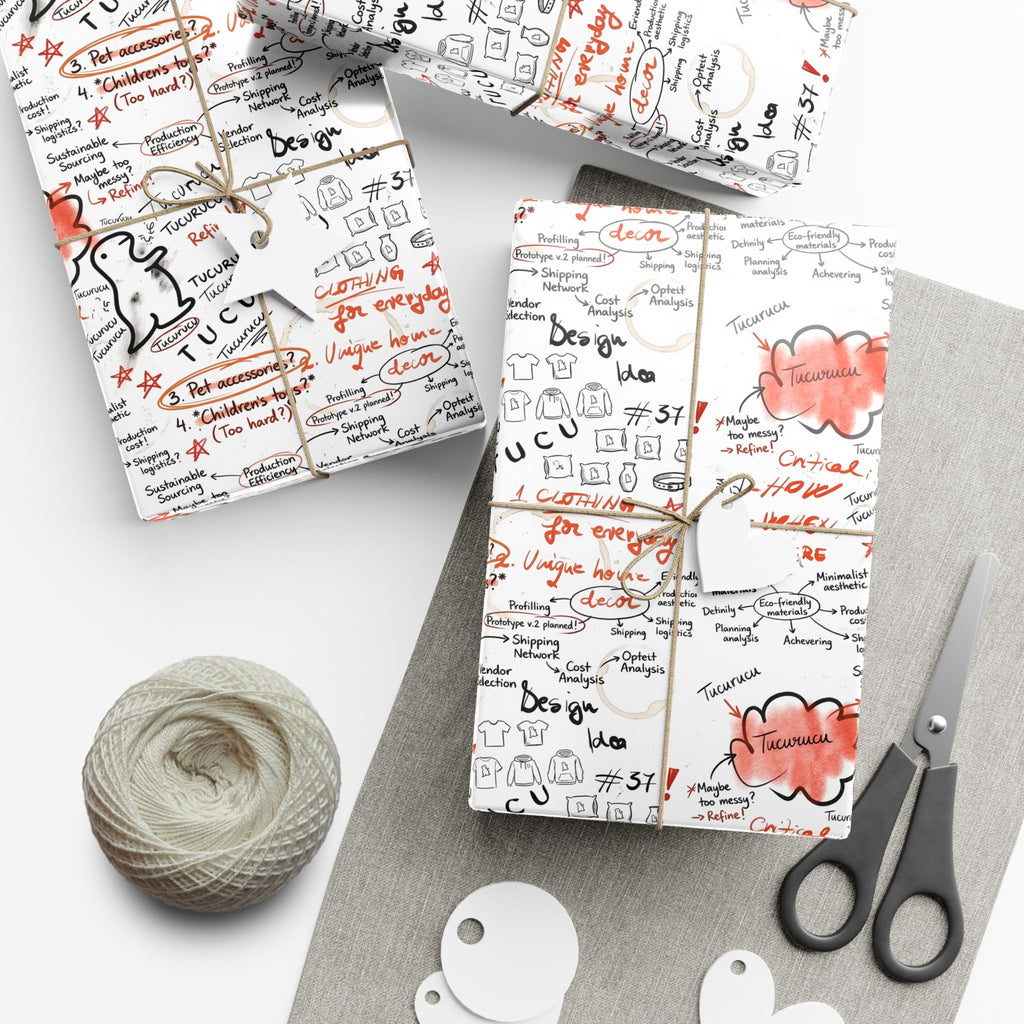 Handwritten Tucurucu Notes Pattern Gift Wrap Paper