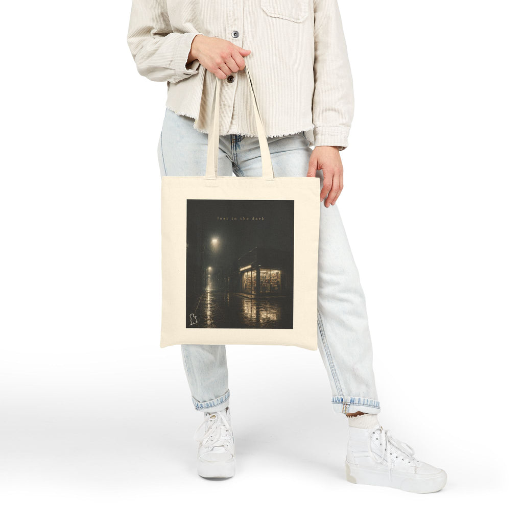 Canvas Tote Bag — Rainy Night Reflection Photo Tote