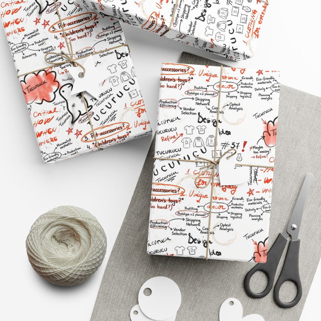 Handwritten Tucurucu Notes Pattern Gift Wrap Paper