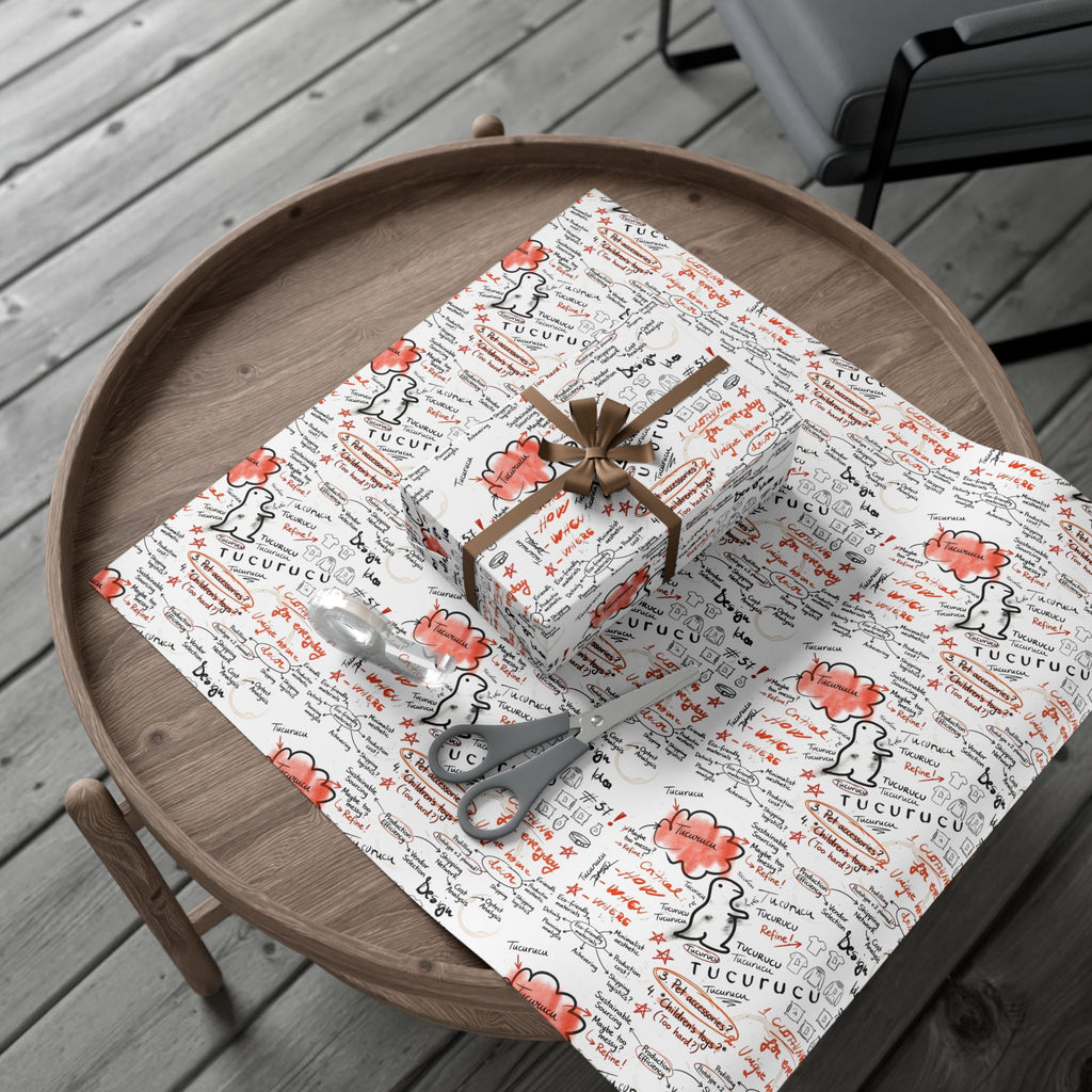 Handwritten Tucurucu Notes Pattern Gift Wrap Paper