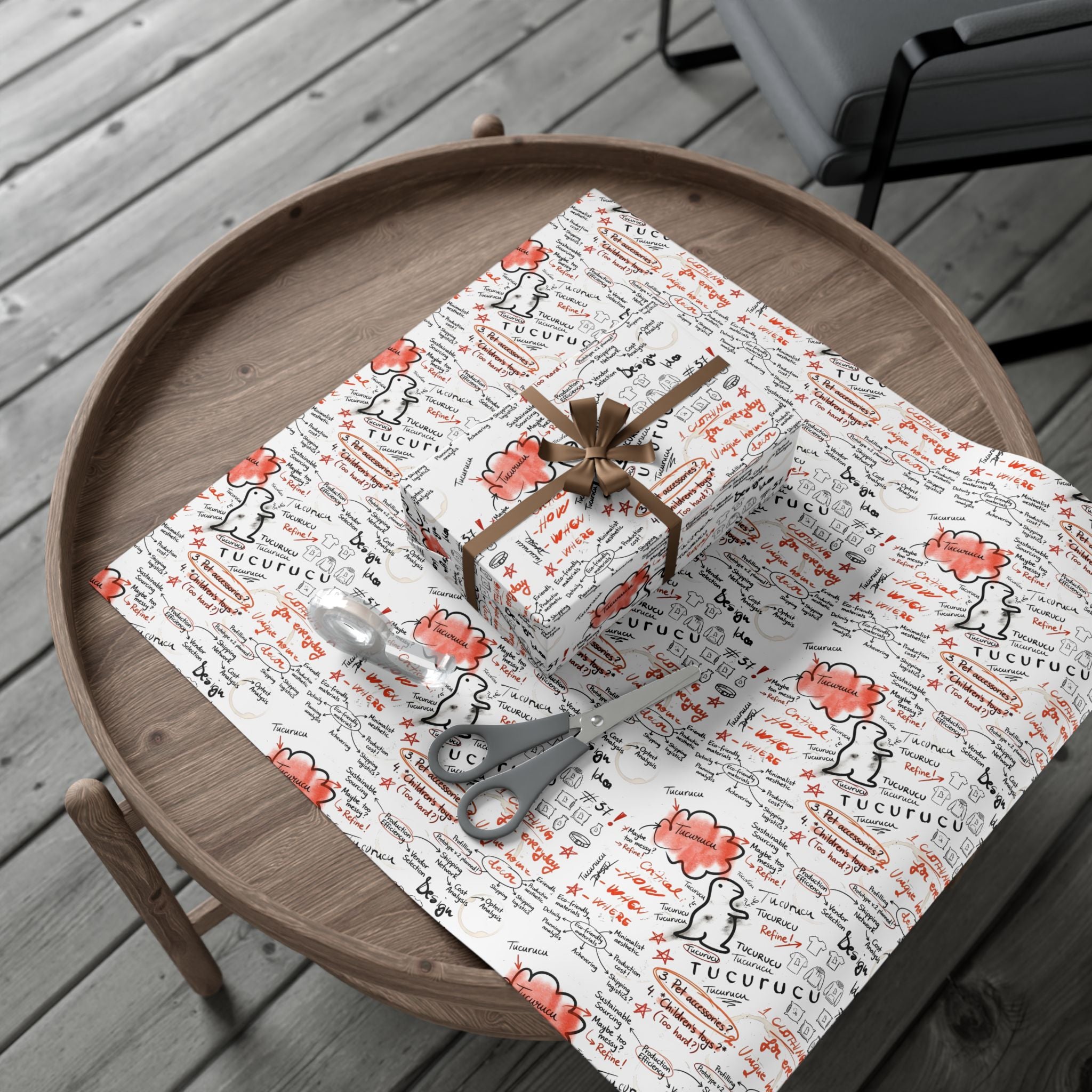 Handwritten Tucurucu Notes Pattern Gift Wrap Paper