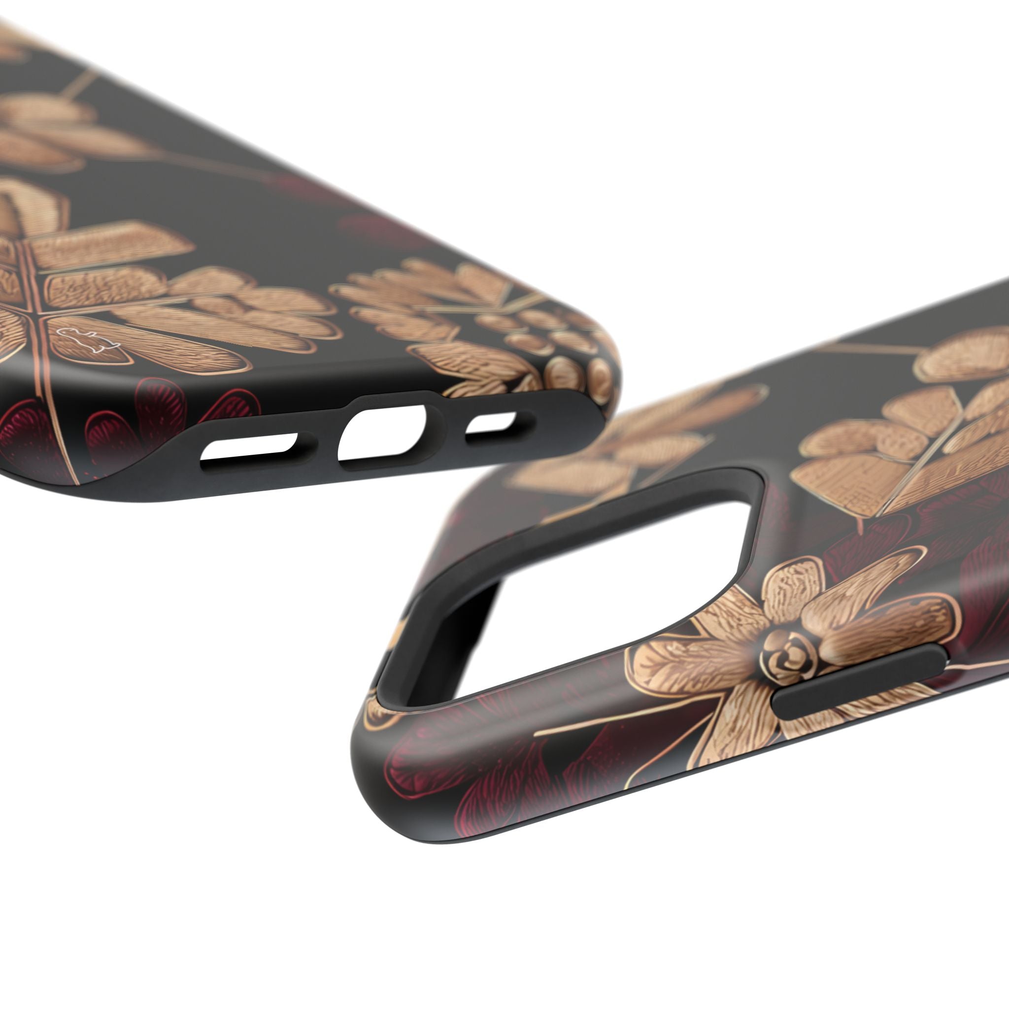 Gold Leaf Floral Phone Case | Impact-Resistant Case