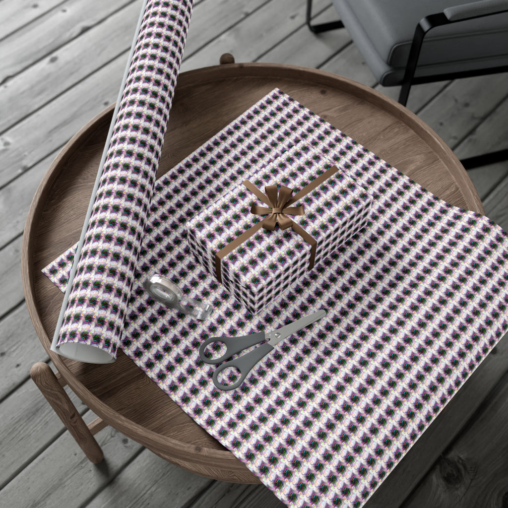Purple Geometric Grid Gift Wrap Paper | Wrapping Paper Roll