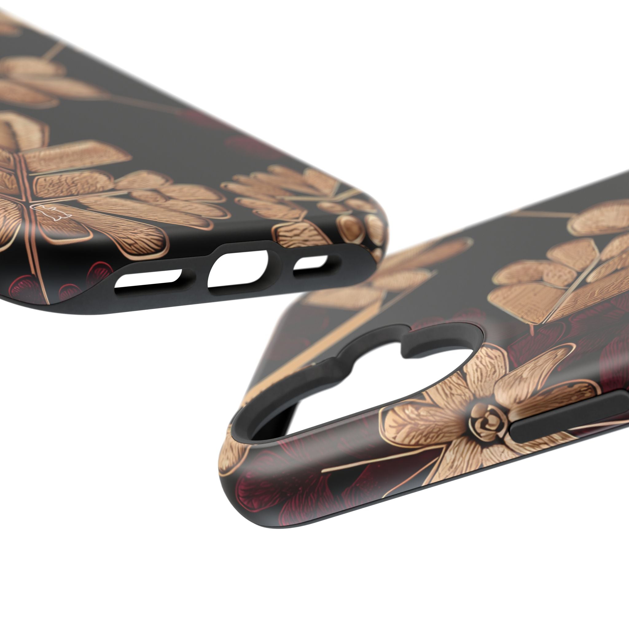 Gold Leaf Floral Phone Case | Impact-Resistant Case