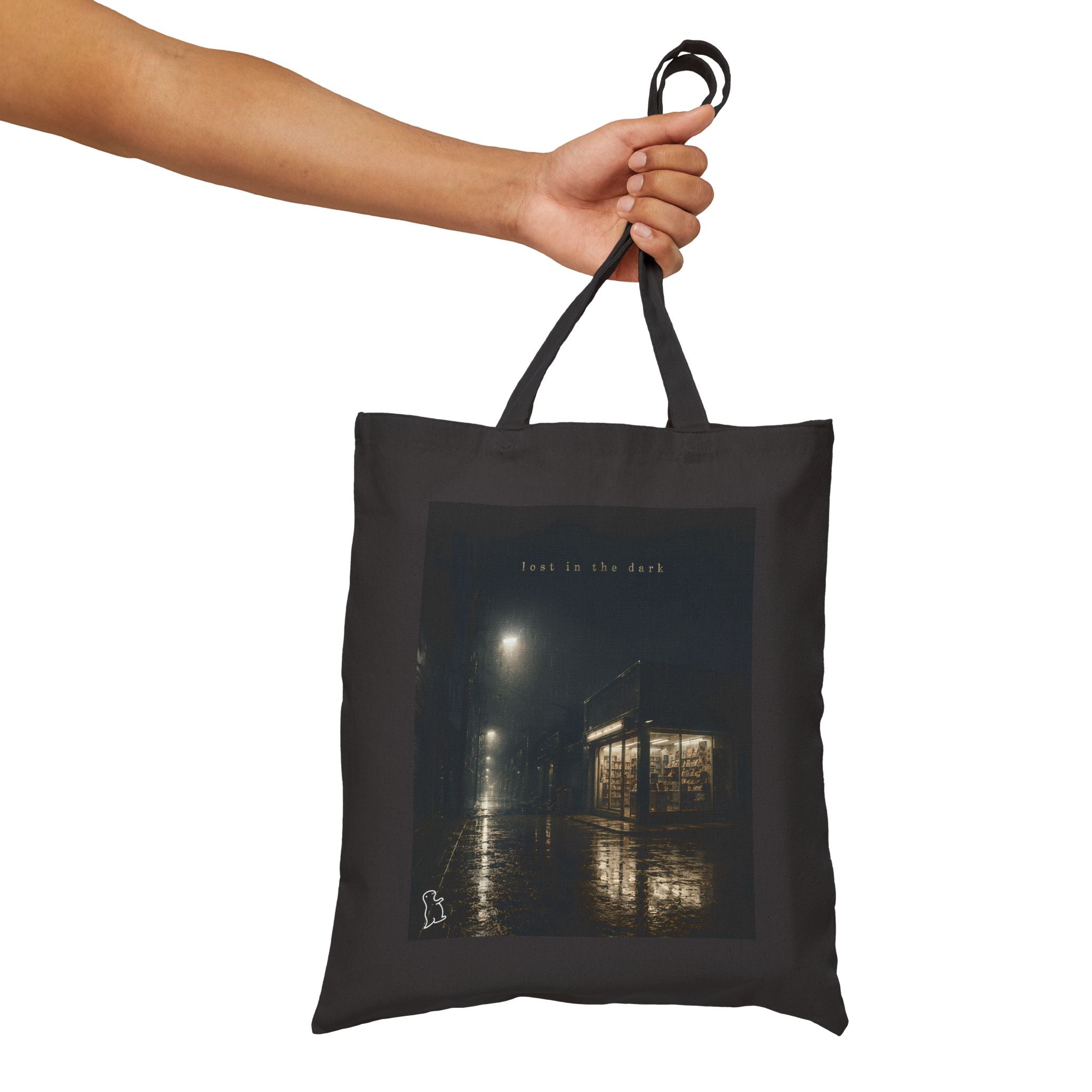 Canvas Tote Bag — Rainy Night Reflection Photo Tote
