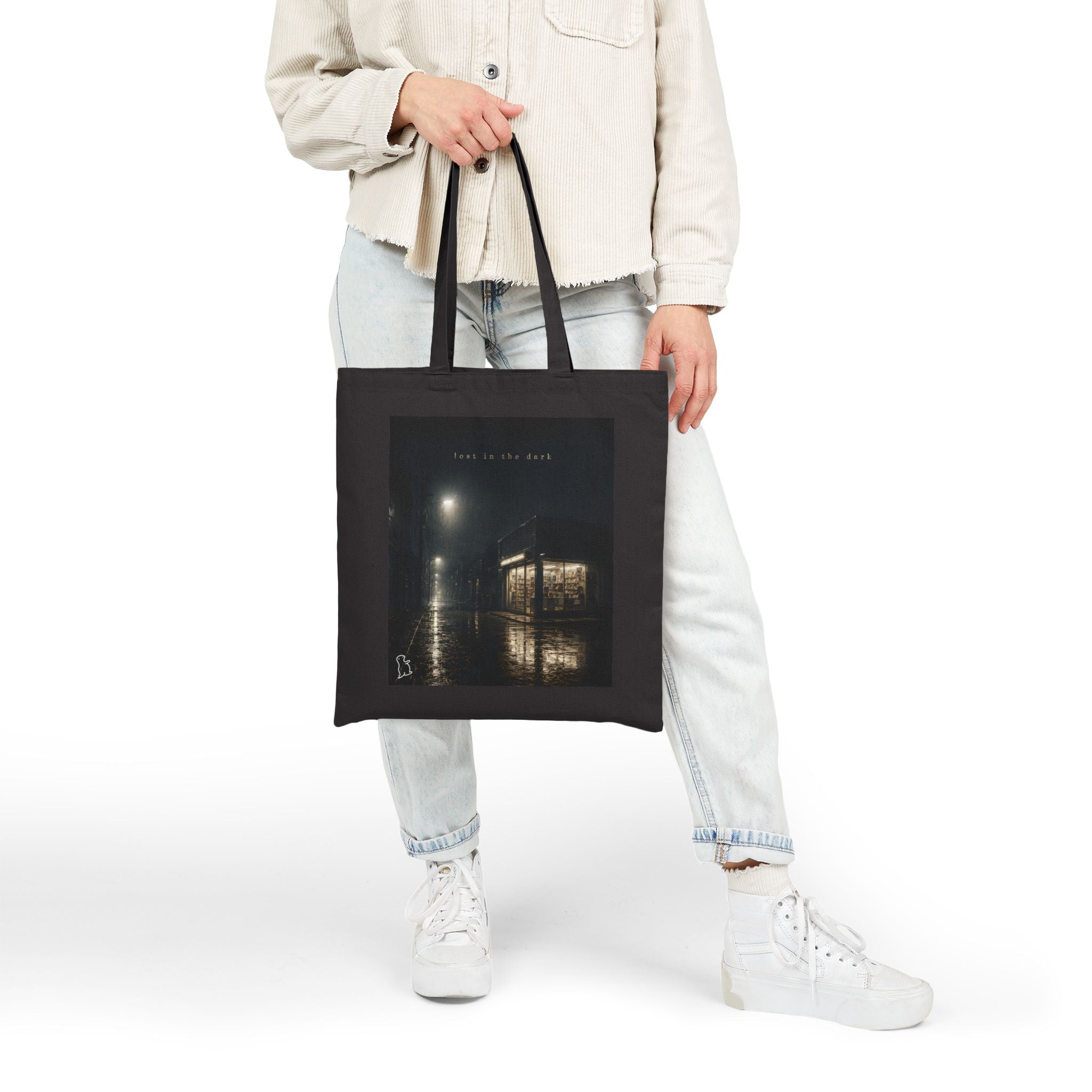 Canvas Tote Bag — Rainy Night Reflection Photo Tote