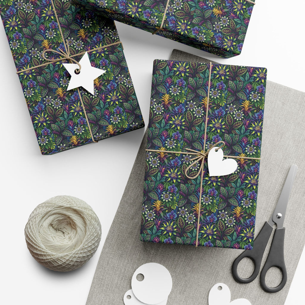 Dark Floral Pattern Gift Wrap Paper | Floral Wrapping Paper Roll