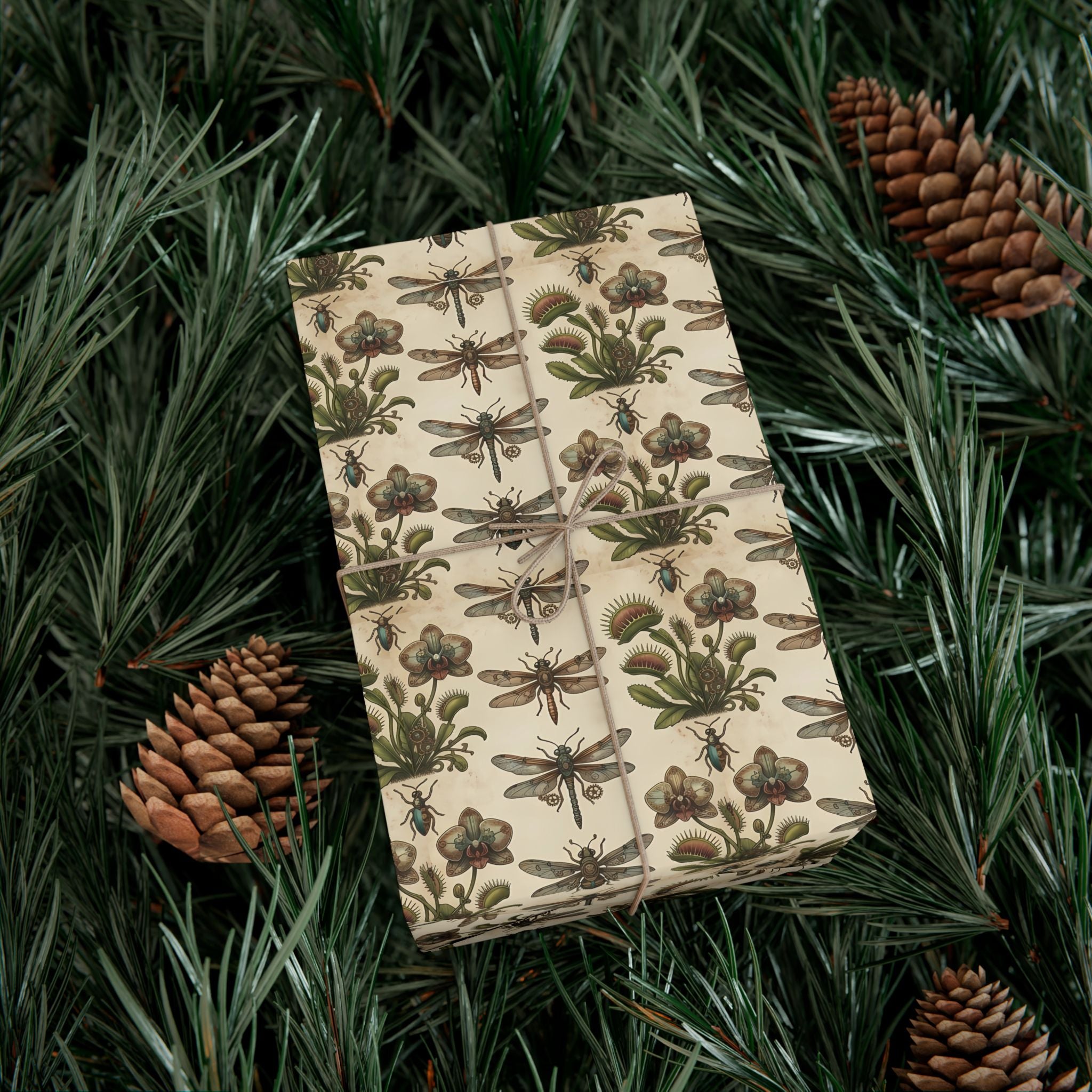 Muted Floral Pattern Gift Wrap Papers | Botanical Wrapping Paper Roll