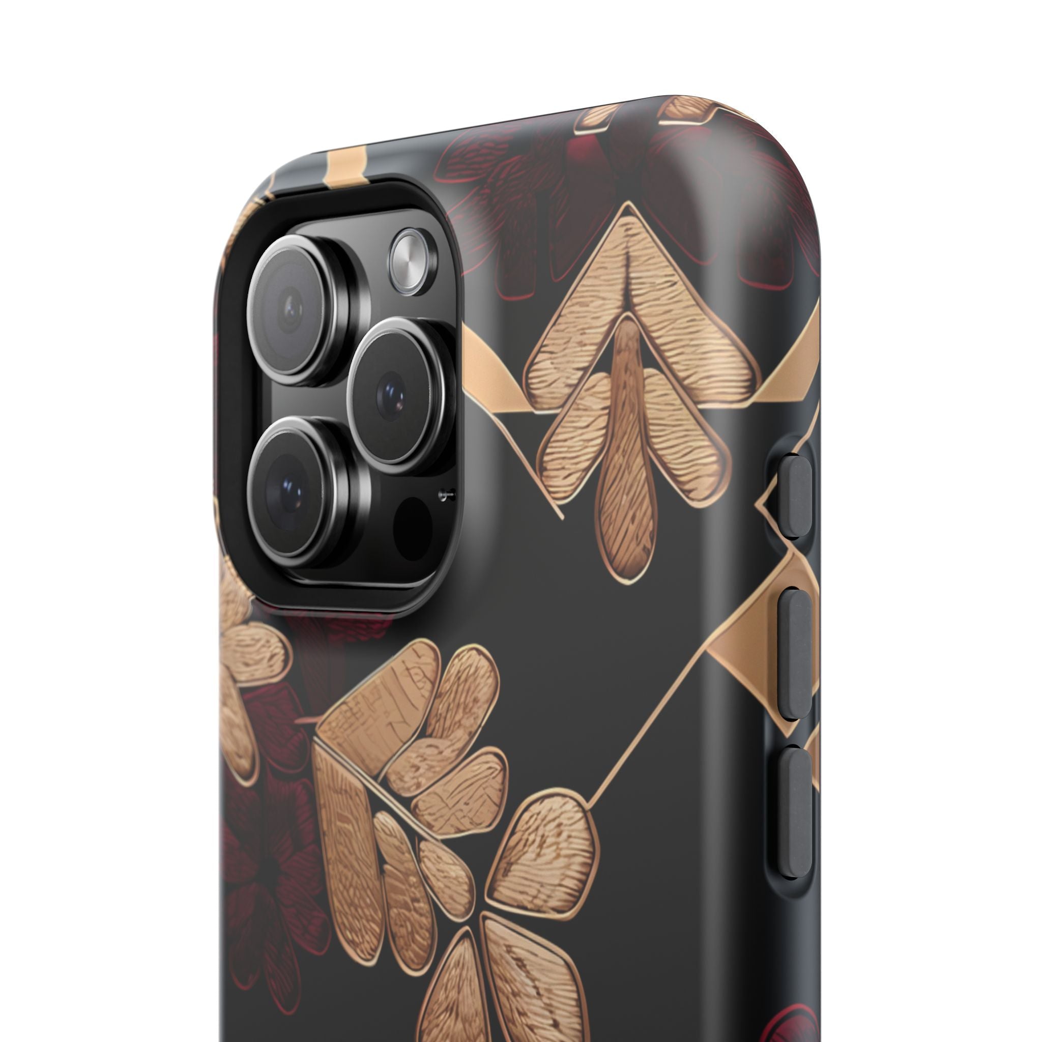 Gold Leaf Floral Phone Case | Impact-Resistant Case