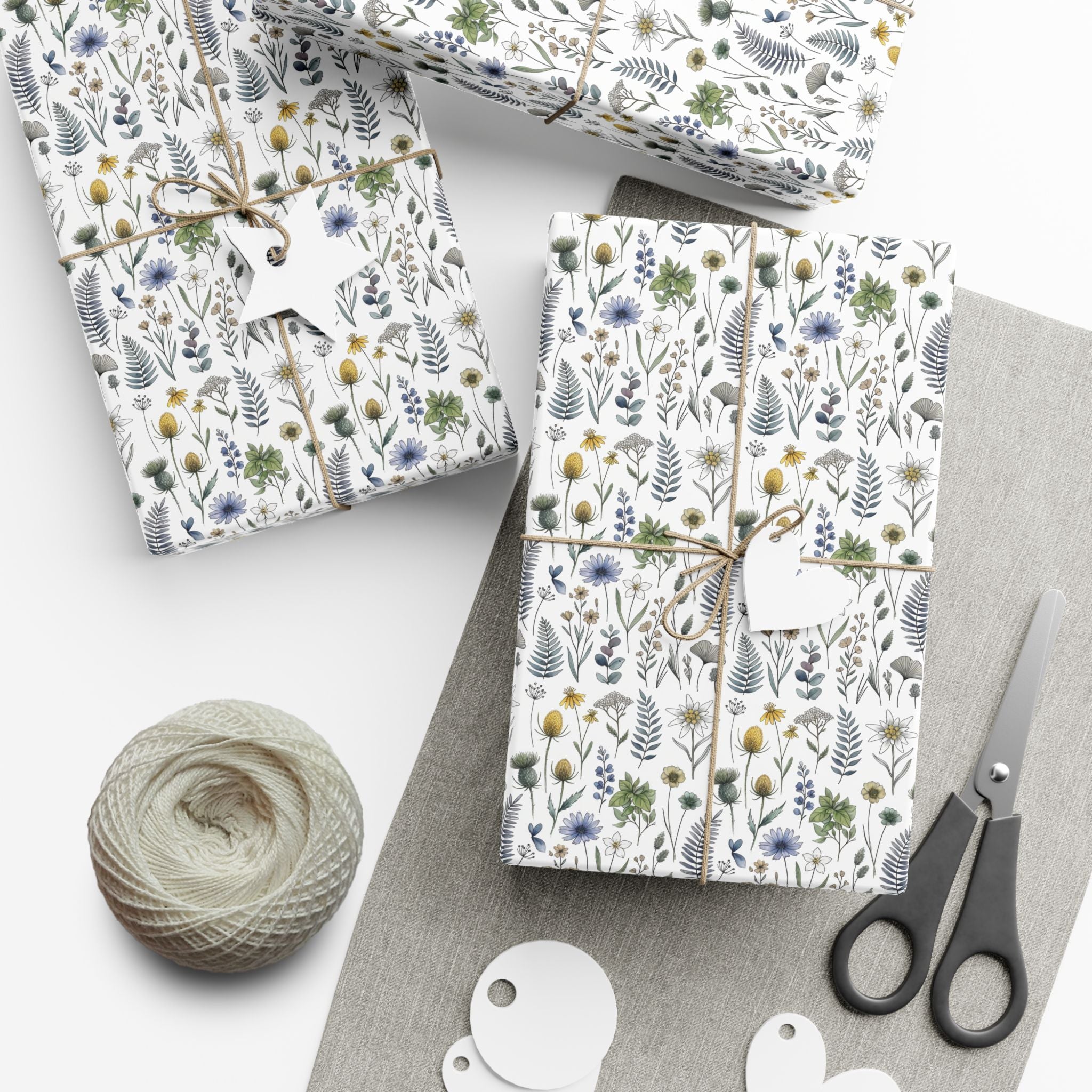 Watercolor Wildflowers Gift Wrap Paper | Floral Wrapping Paper Roll