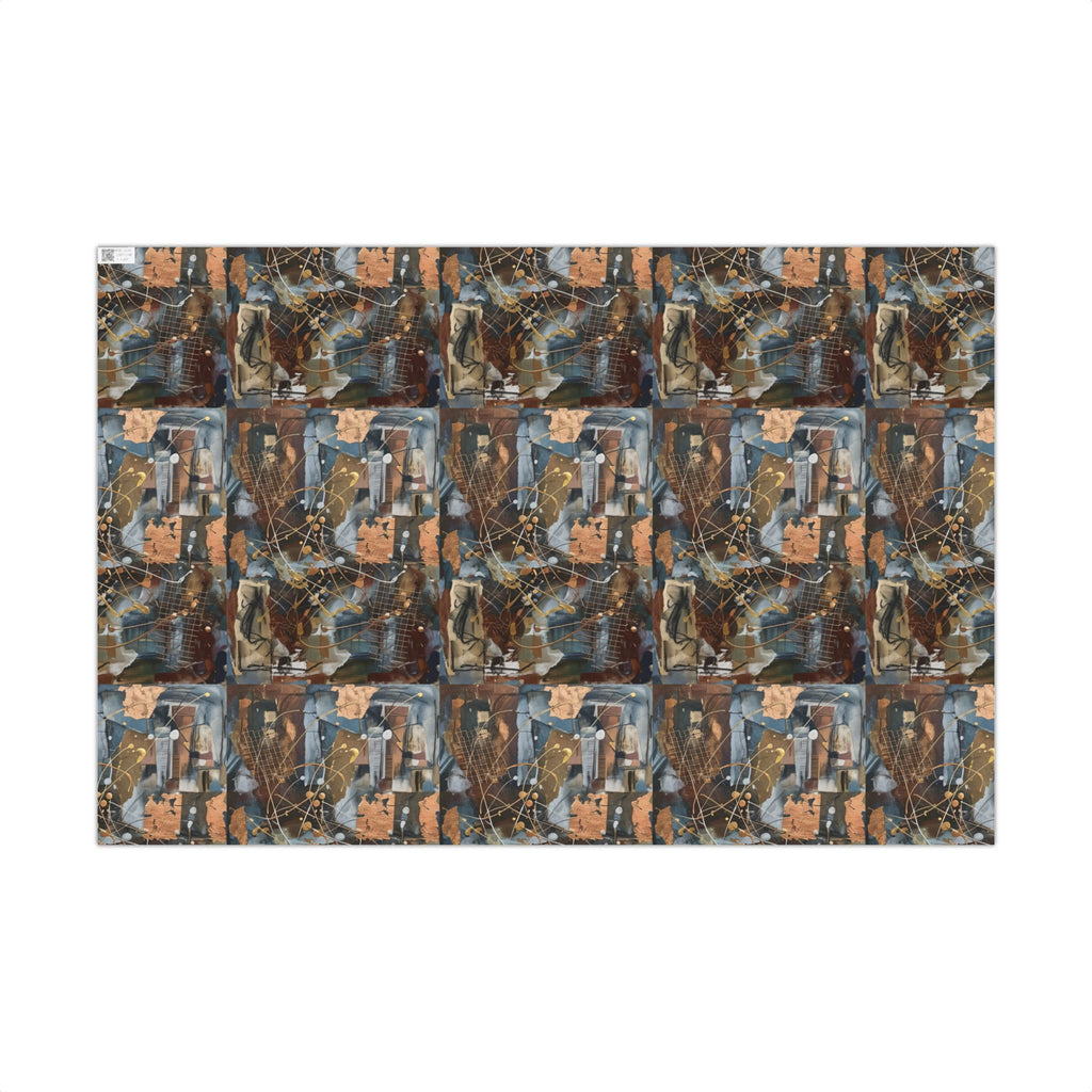Abstract Paint Splatter Gift Wrap Papers | Modern Brown Blue Wrapping Paper