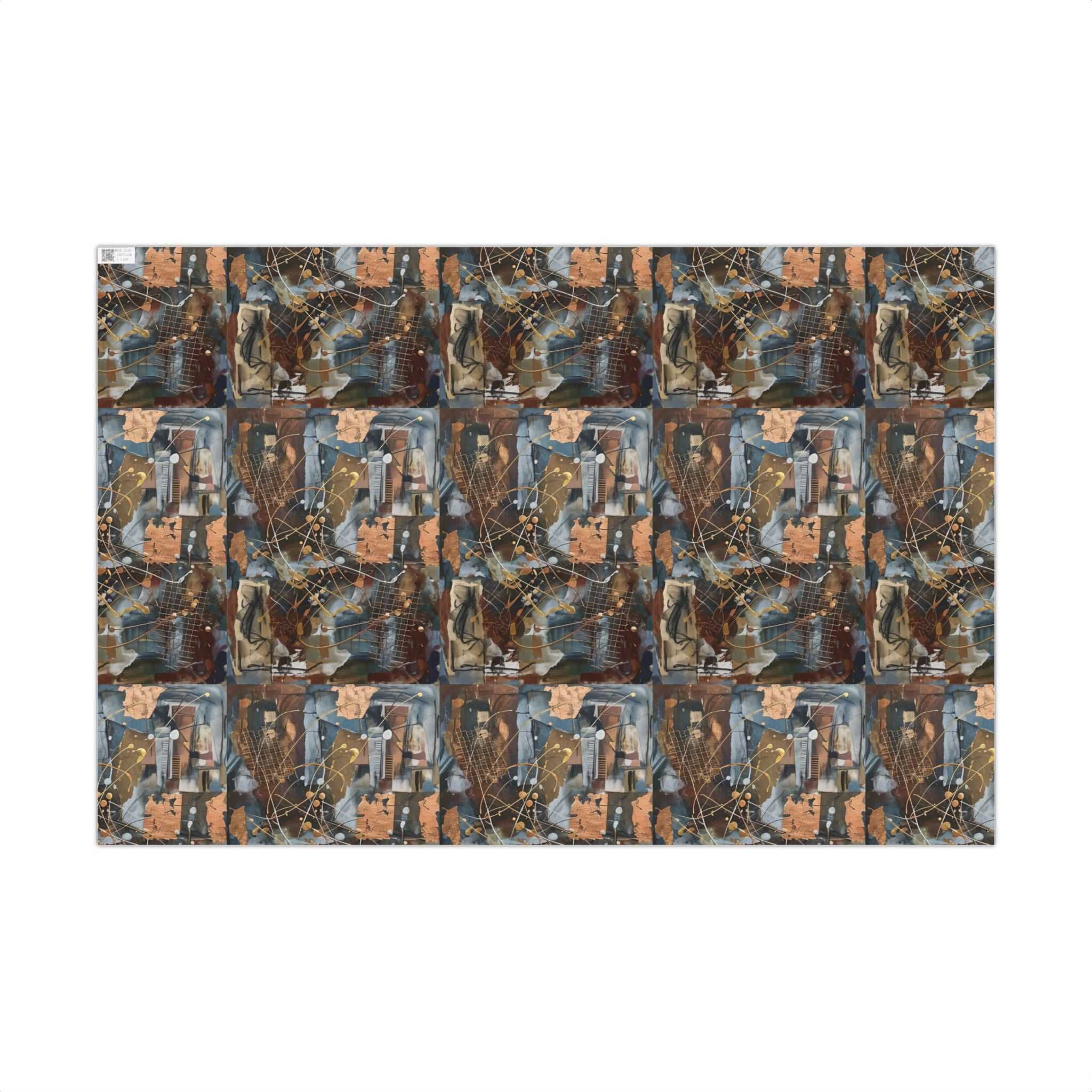 Abstract Paint Splatter Gift Wrap Papers | Modern Brown Blue Wrapping Paper