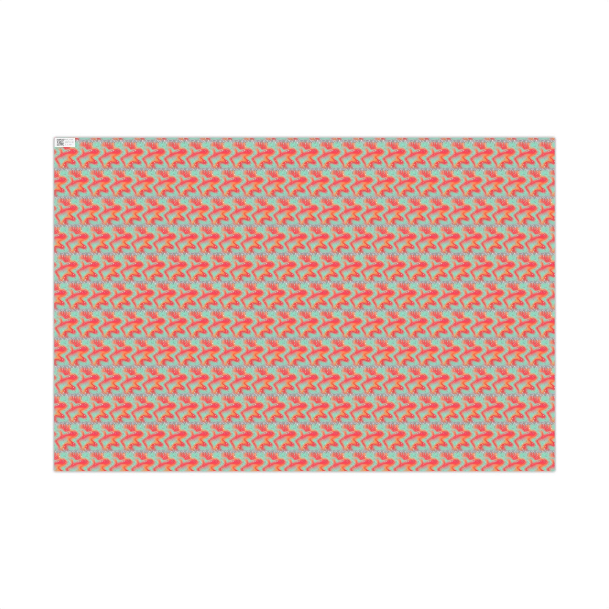 Abstract Coral Aqua Swirl Gift Wrap
