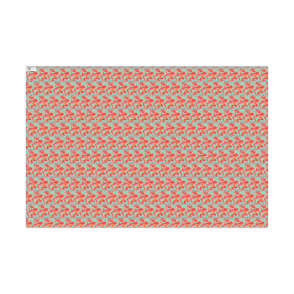 Abstract Coral Aqua Swirl Gift Wrap