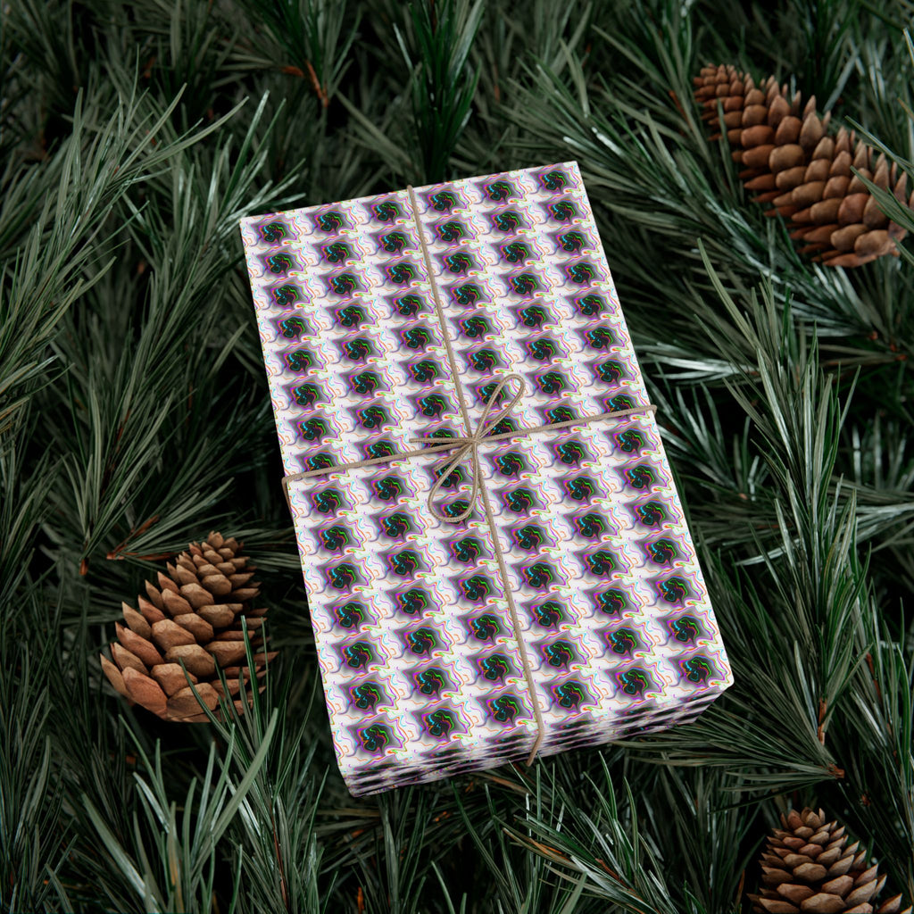 Purple Geometric Grid Gift Wrap Paper | Wrapping Paper Roll