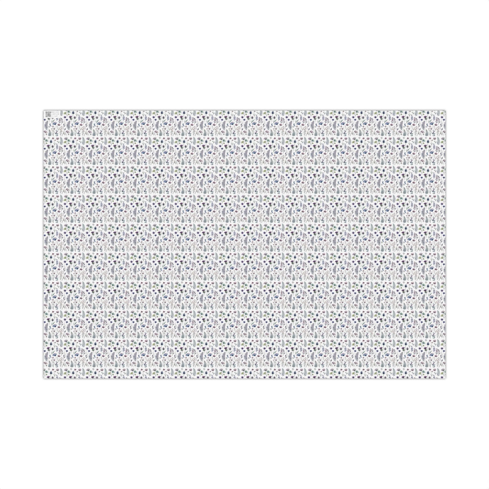 Tiny Lavender Floral Pattern Gift Wrap Paper | Neutral Botanical Wrapping